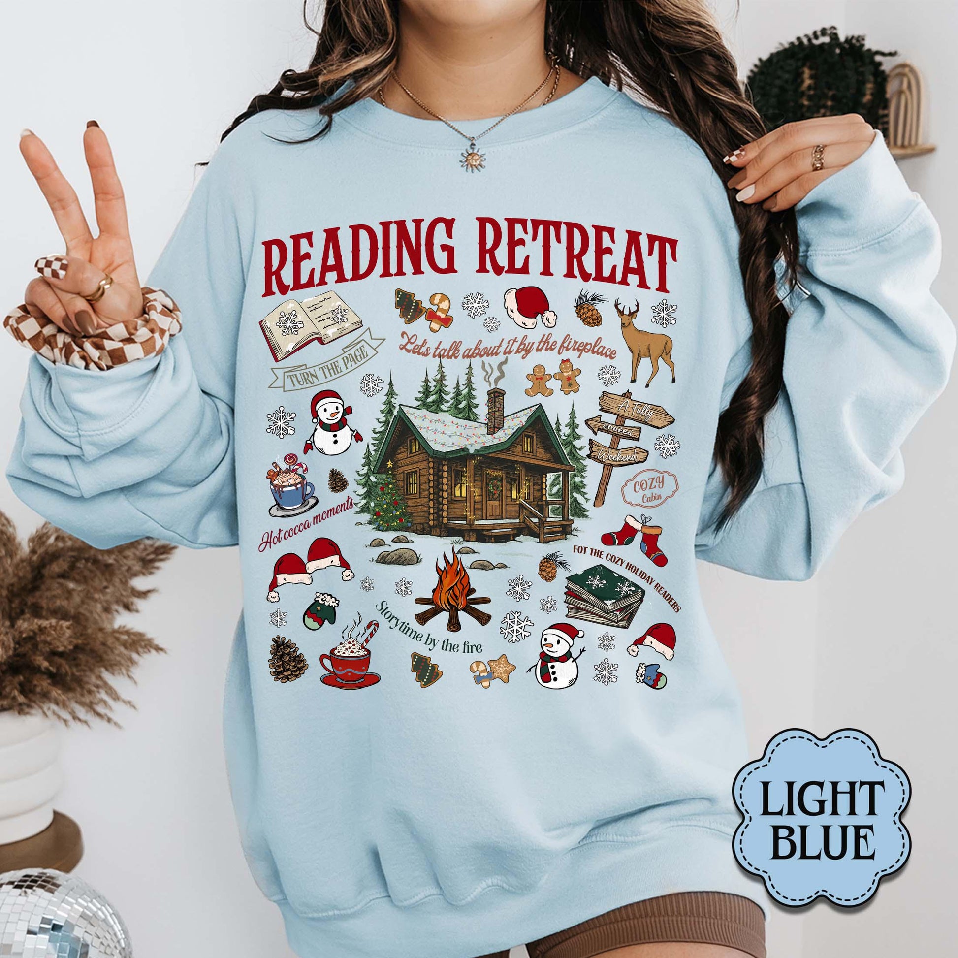 Cozy Reading Retreat Sweatshirt – Winter Bookish Christmas Reader Shirt