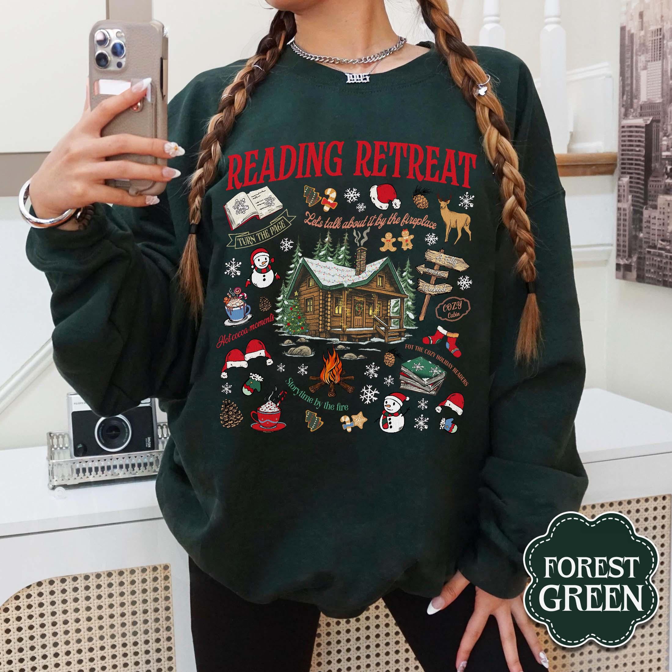 Cozy Reading Retreat Sweatshirt – Winter Bookish Christmas Reader Shirt