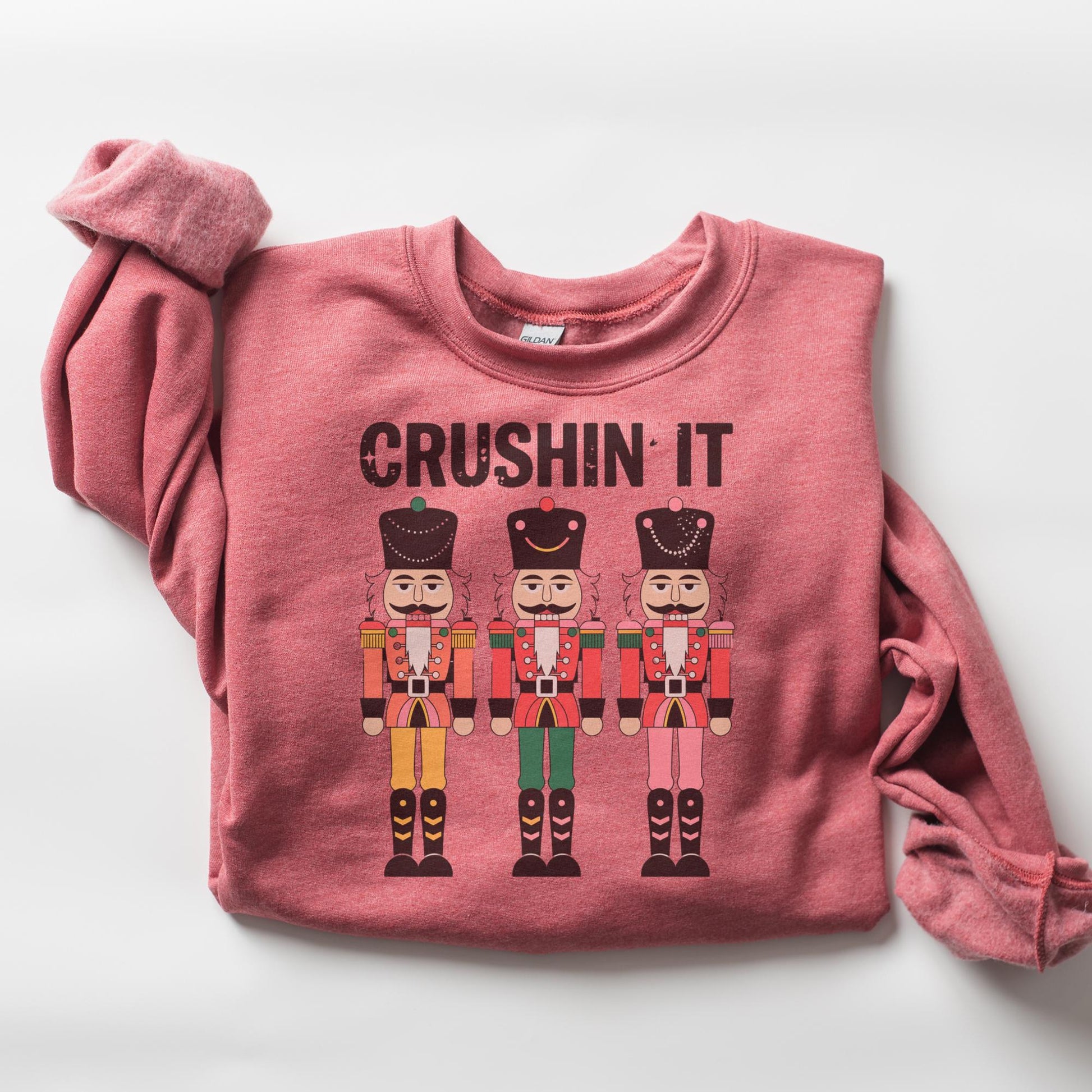 Crushin' It Nutcracker Christmas Sweatshirt – Funny Holiday Crewneck