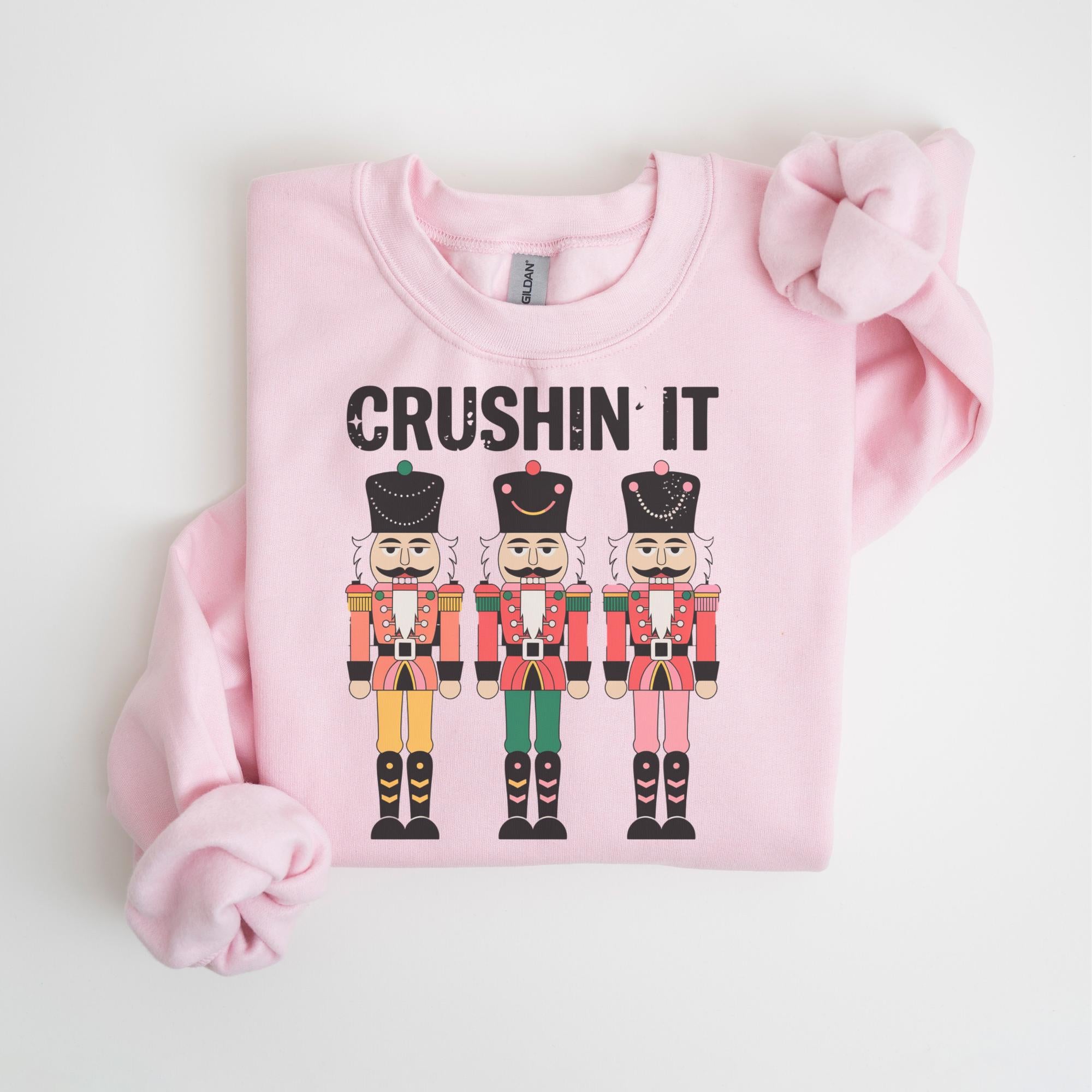 Crushin' It Nutcracker Christmas Sweatshirt – Funny Holiday Crewneck