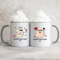 Cupid & Gift Ghost Matching Mugs For Couples