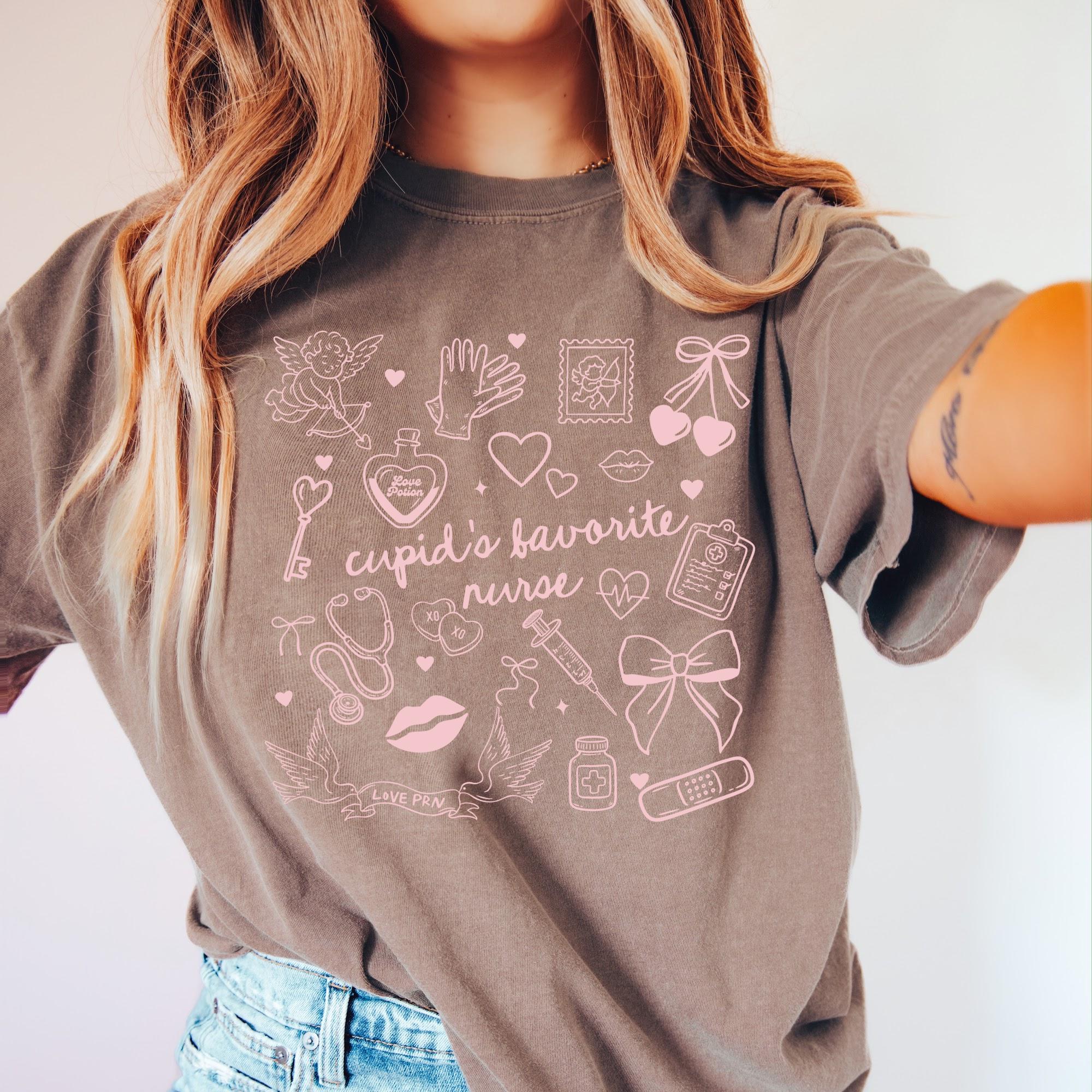 Cupid’s Favorite Nurse Valentine’s Day T-Shirt – RN Nursing Gift Tee