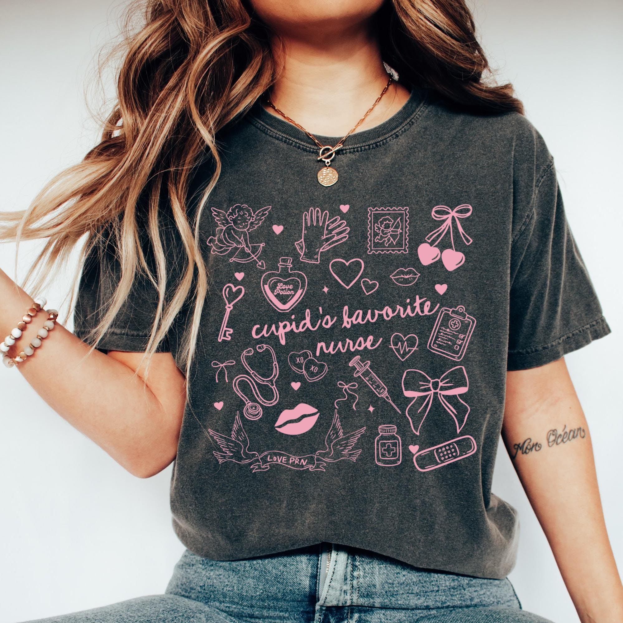 Cupid’s Favorite Nurse Valentine’s Day T-Shirt – RN Nursing Gift Tee