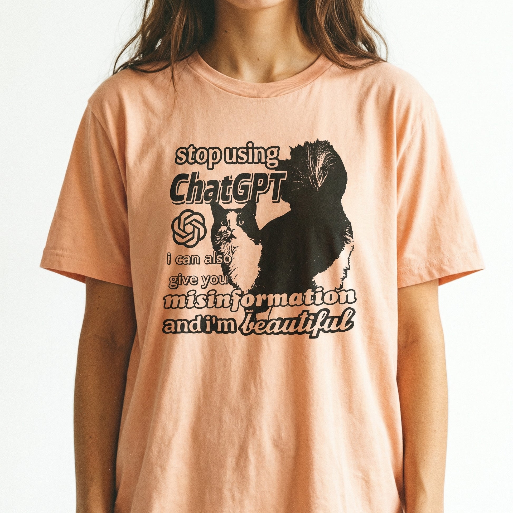 Cursed Cat Meme Graphic T-Shirt – Y2K Funny 90s Streetwear Tee – Oddly Specific Humor