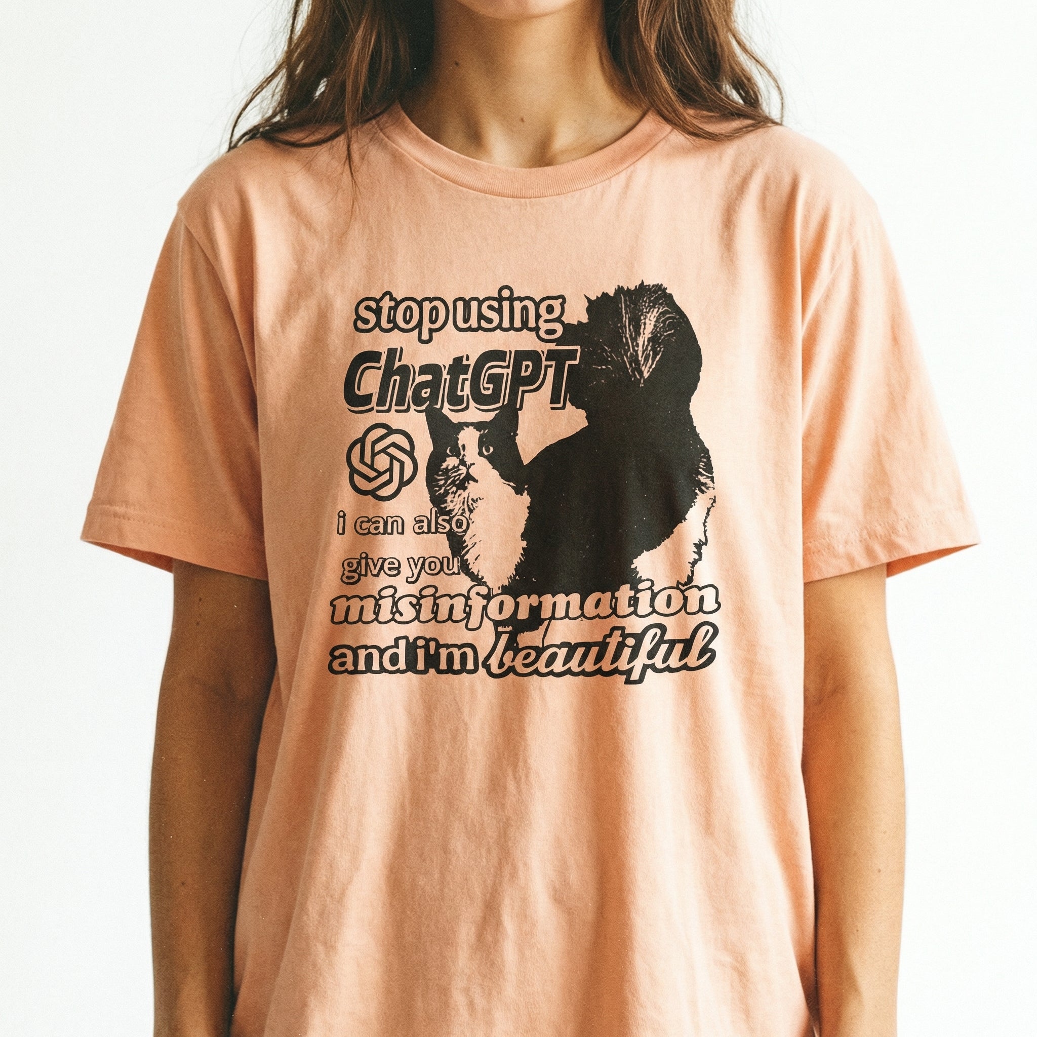 Cursed Cat Meme Graphic T-Shirt – Y2K Funny 90s Streetwear Tee – Oddly Specific Humor