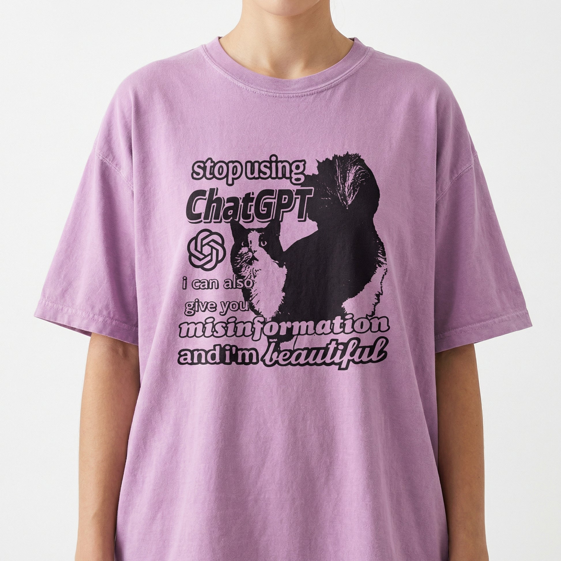 Cursed Cat Meme Graphic T-Shirt – Y2K Funny 90s Streetwear Tee – Oddly Specific Humor