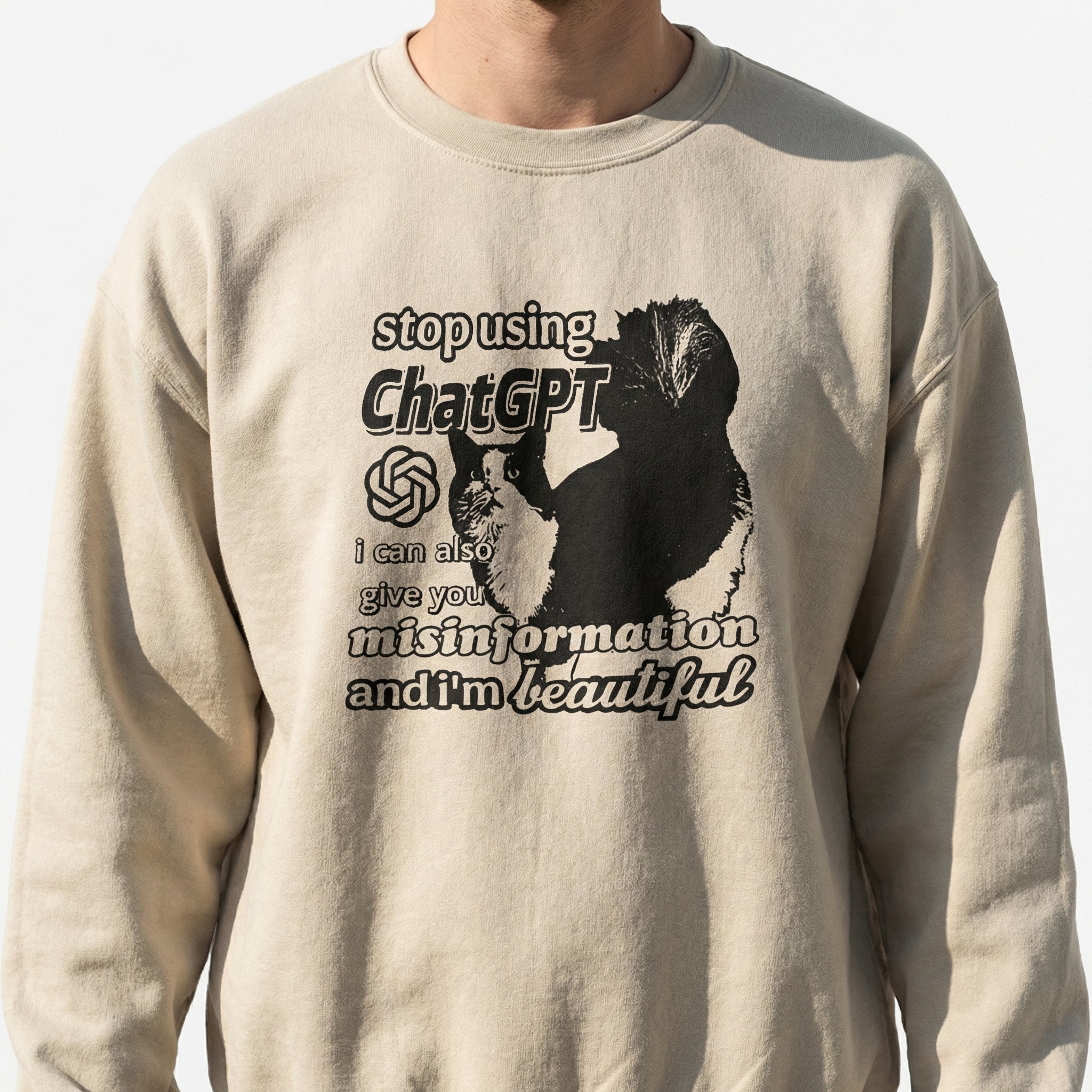 Cursed Cat Meme Graphic T-Shirt – Y2K Funny 90s Streetwear Tee – Oddly Specific Humor