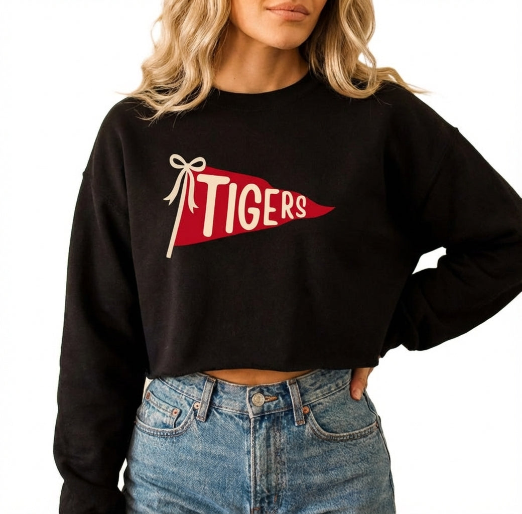 Custom Watercolor Mascot Pennant Sweatshirt - School Spirit Team Hoodie