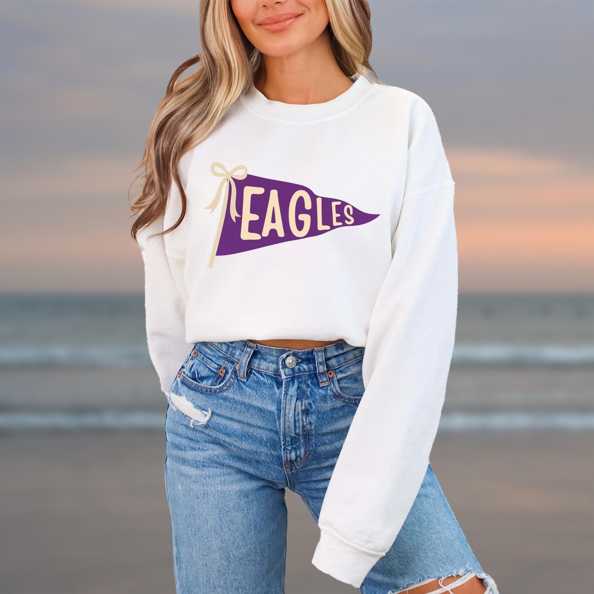 Custom Watercolor Mascot Pennant Sweatshirt - School Spirit Team Hoodie