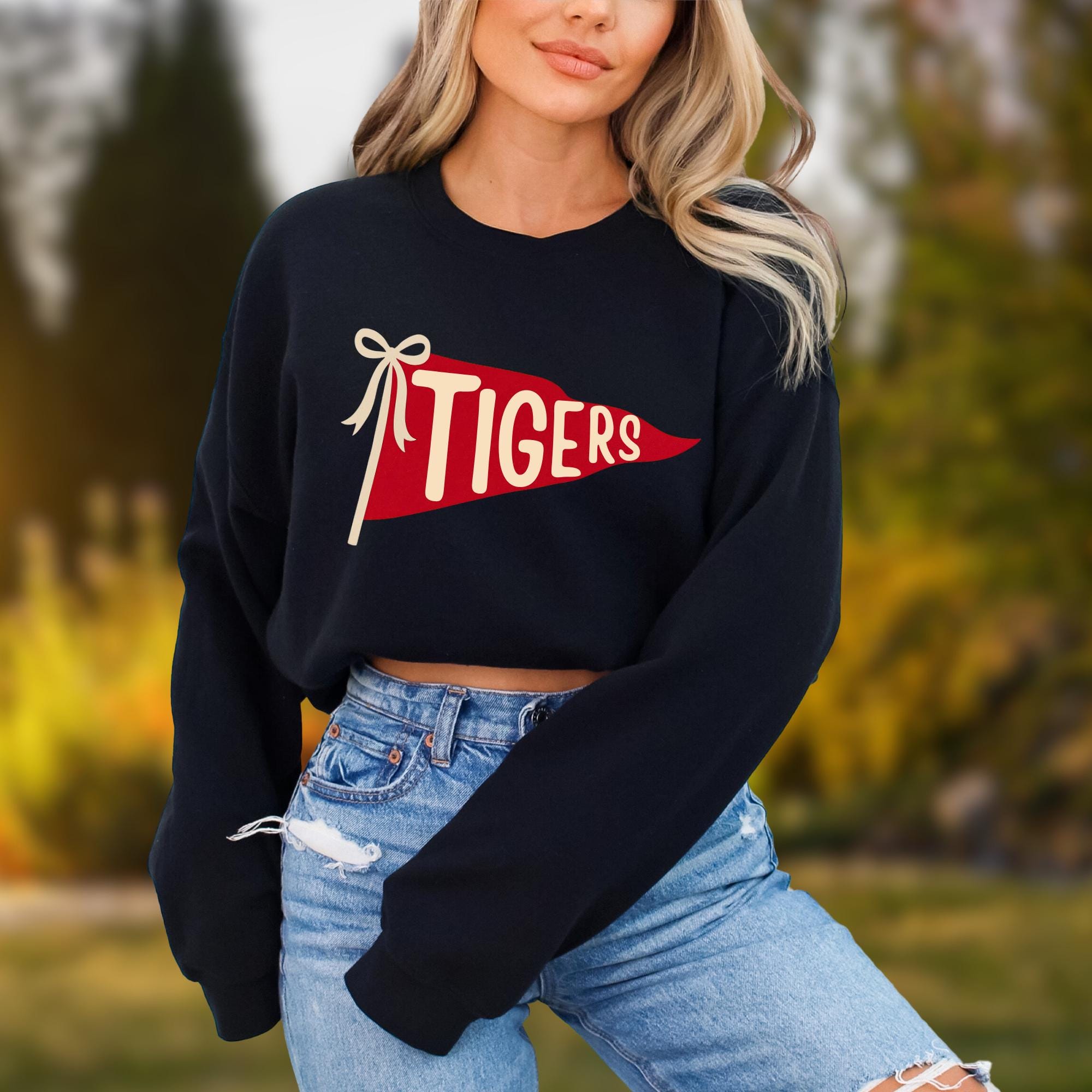 Custom Watercolor Mascot Pennant Sweatshirt - School Spirit Team Hoodie