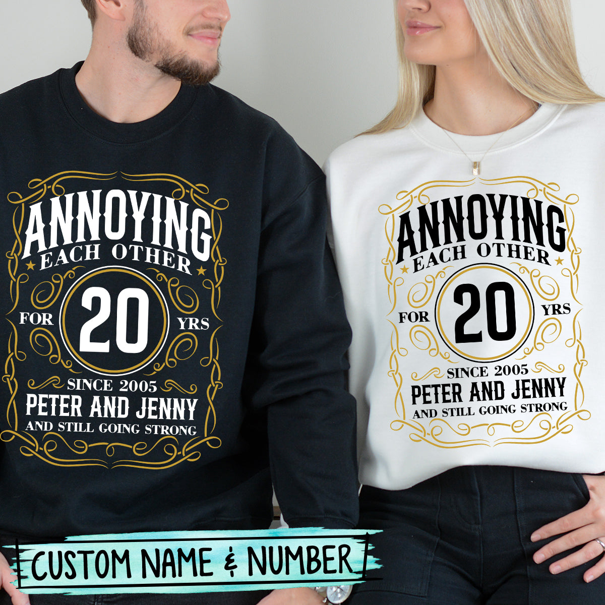 Custom Anniversary Annoying Each Other with Name Matching Hoodies For Couples