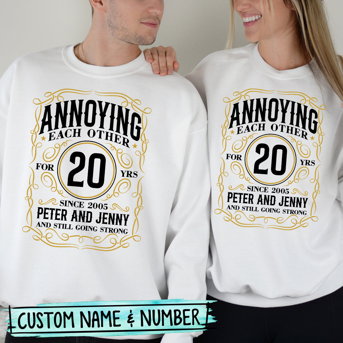 Custom Anniversary Annoying Each Other with Name Matching Hoodies For Couples