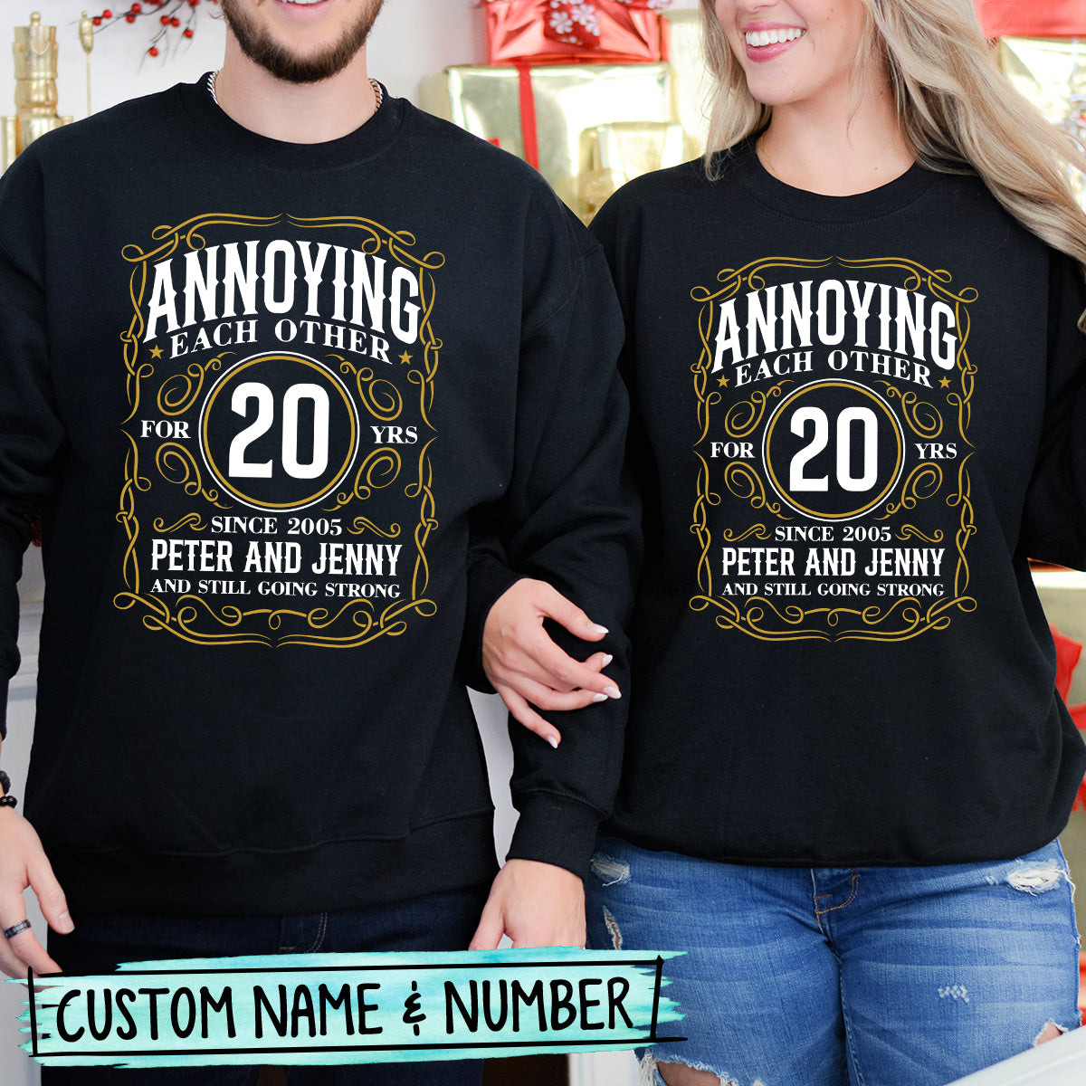 Custom Anniversary Annoying Each Other with Name Matching Hoodies For Couples