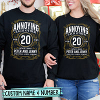 Custom Anniversary Annoying Each Other with Name Matching Hoodies For Couples