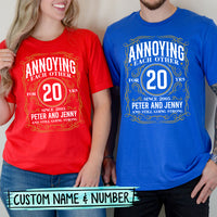 Custom Anniversary Annoying Each Other with Name Matching T-Shirts For Couples