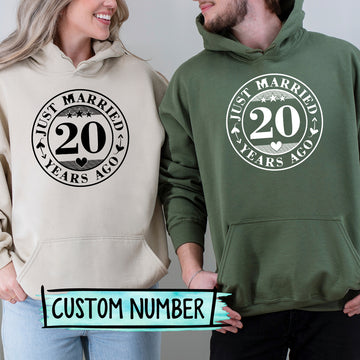 Custom Anniversary Just Married Matching Hoodies For Couples