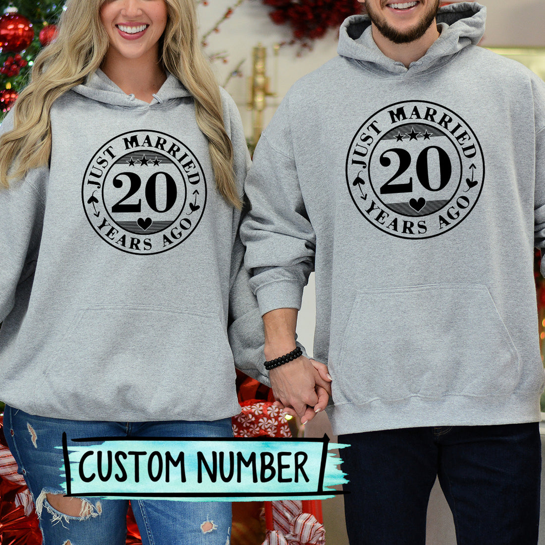 Custom Anniversary Just Married Matching Hoodies For Couples