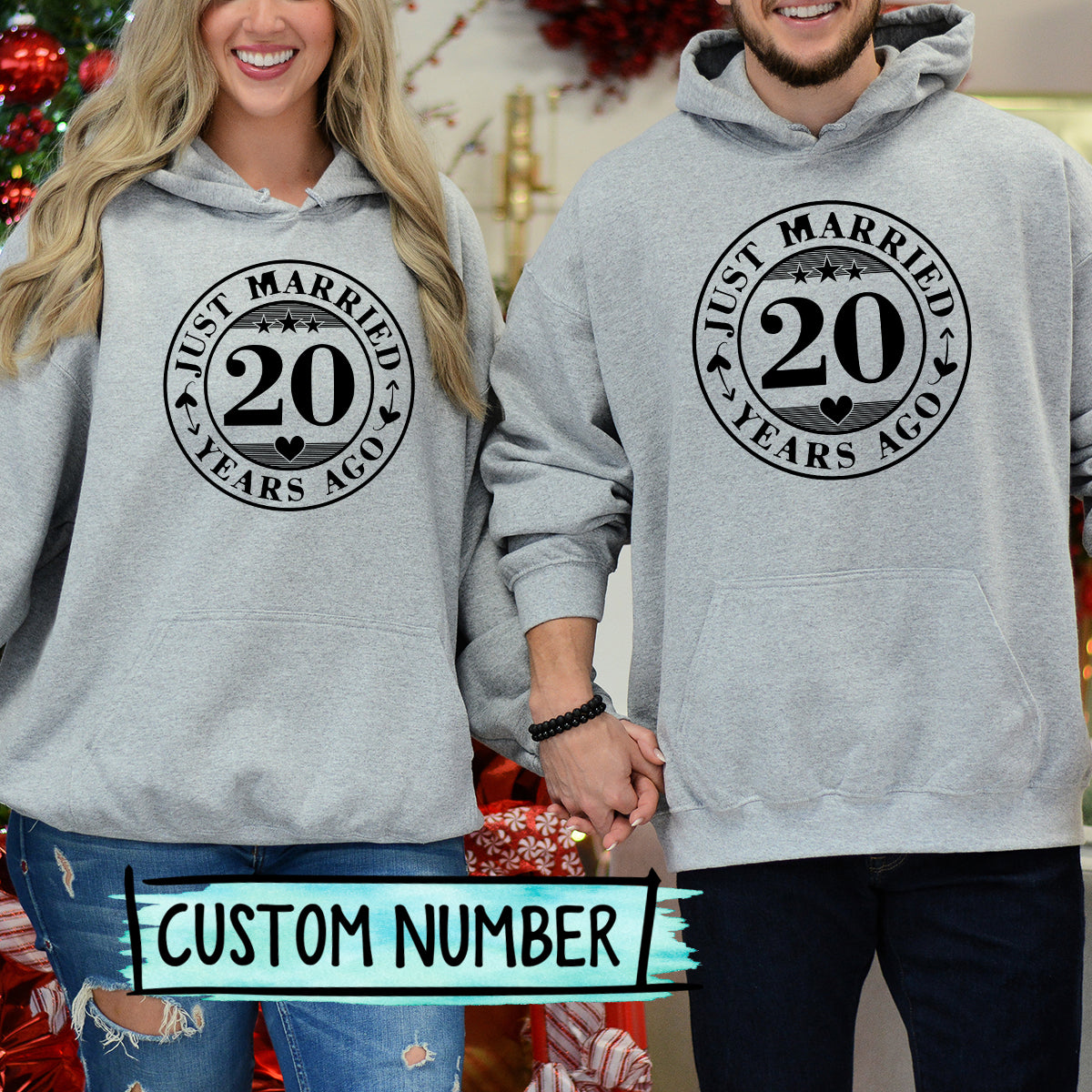 Custom Anniversary Just Married Matching Hoodies For Couples