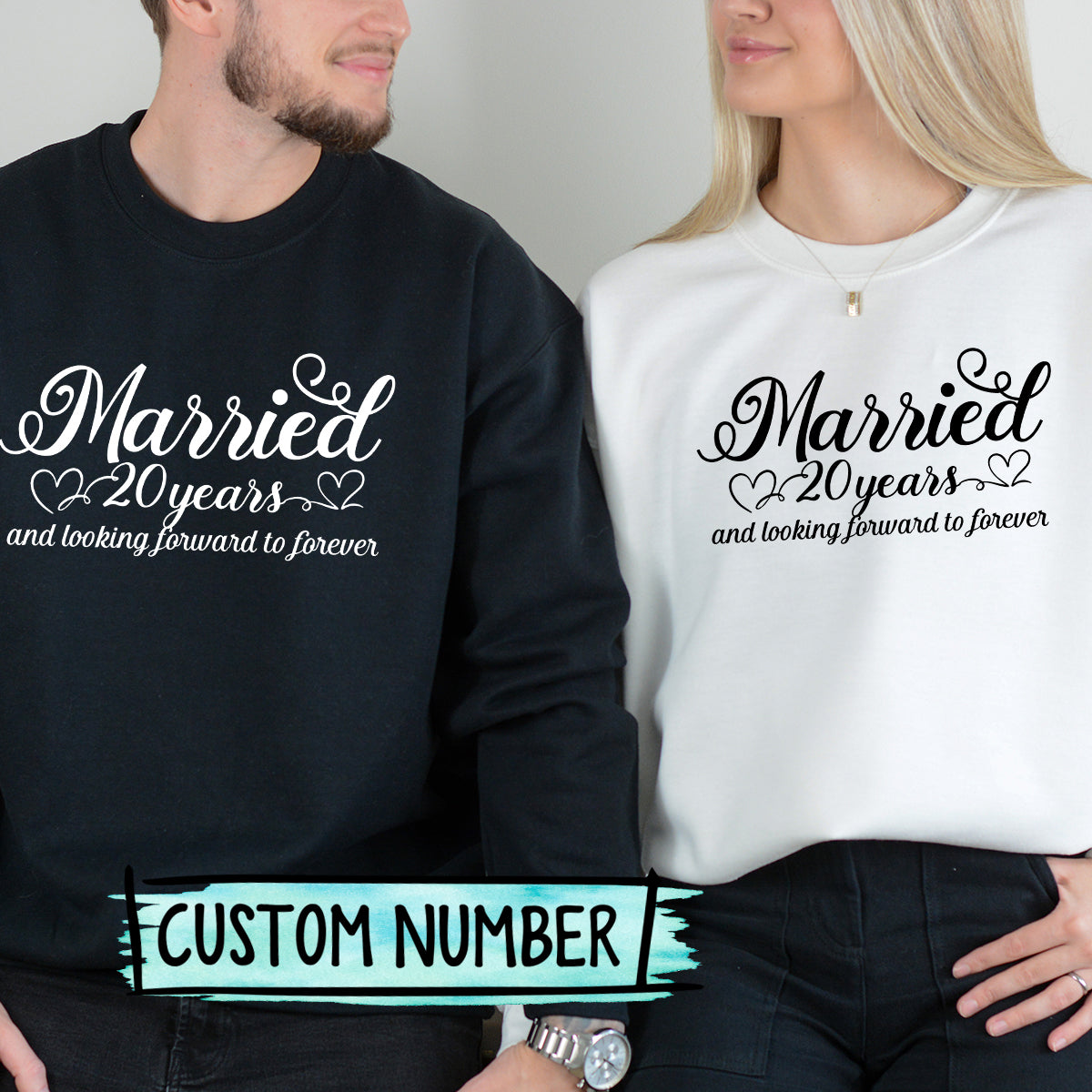 Custom Anniversary Married and Looking Forward Forever Matching Hoodies For Couples