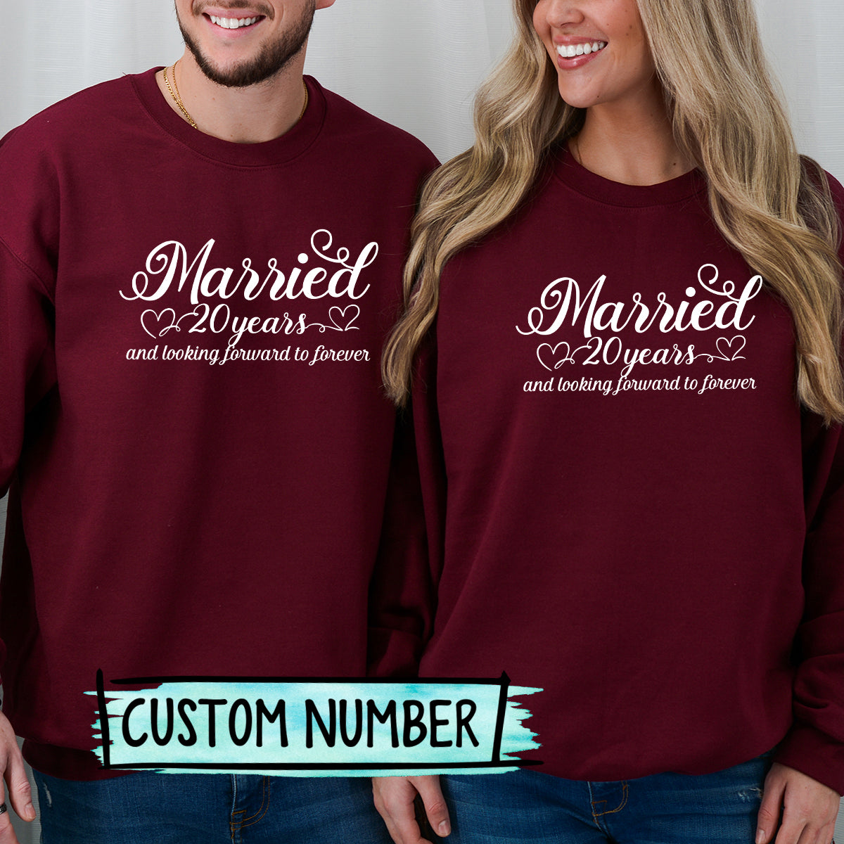Custom Anniversary Married and Looking Forward Forever Matching Hoodies For Couples