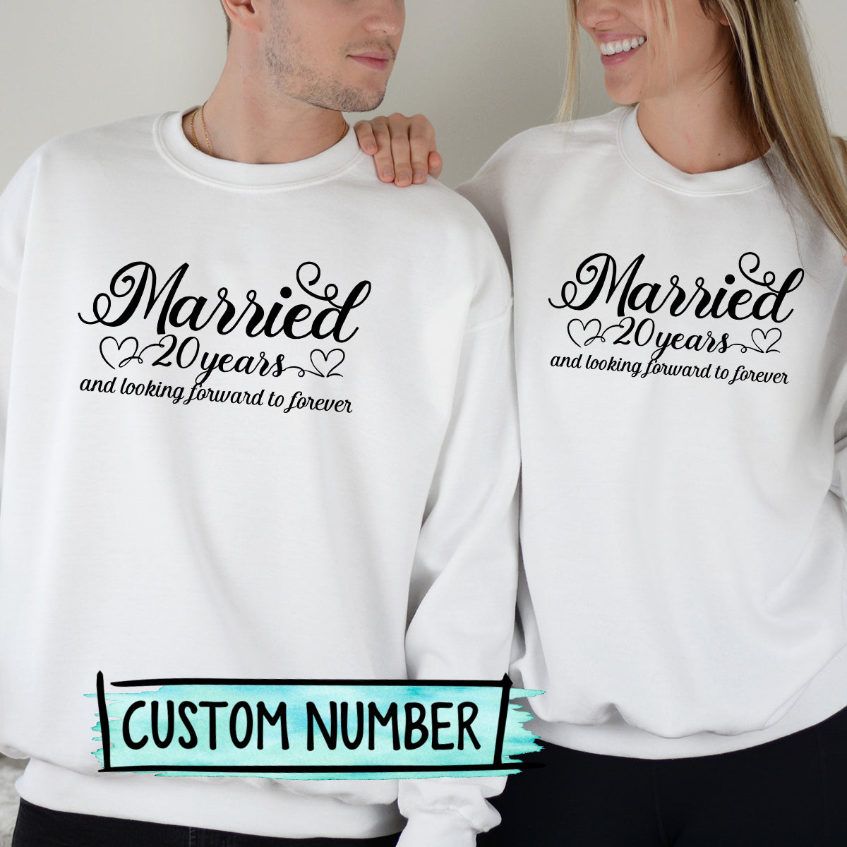 Custom Anniversary Married and Looking Forward Forever Matching Hoodies For Couples