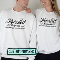 Custom Anniversary Married and Looking Forward Forever Matching Hoodies For Couples