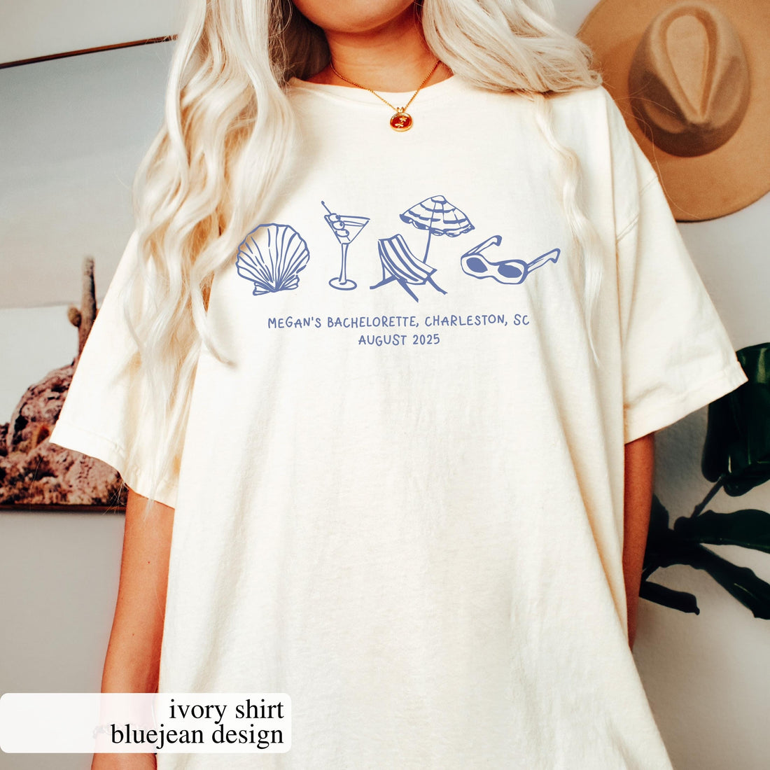 Custom Beach Bachelorette Graphic T-Shirt - Coastal Bride Trip Tee