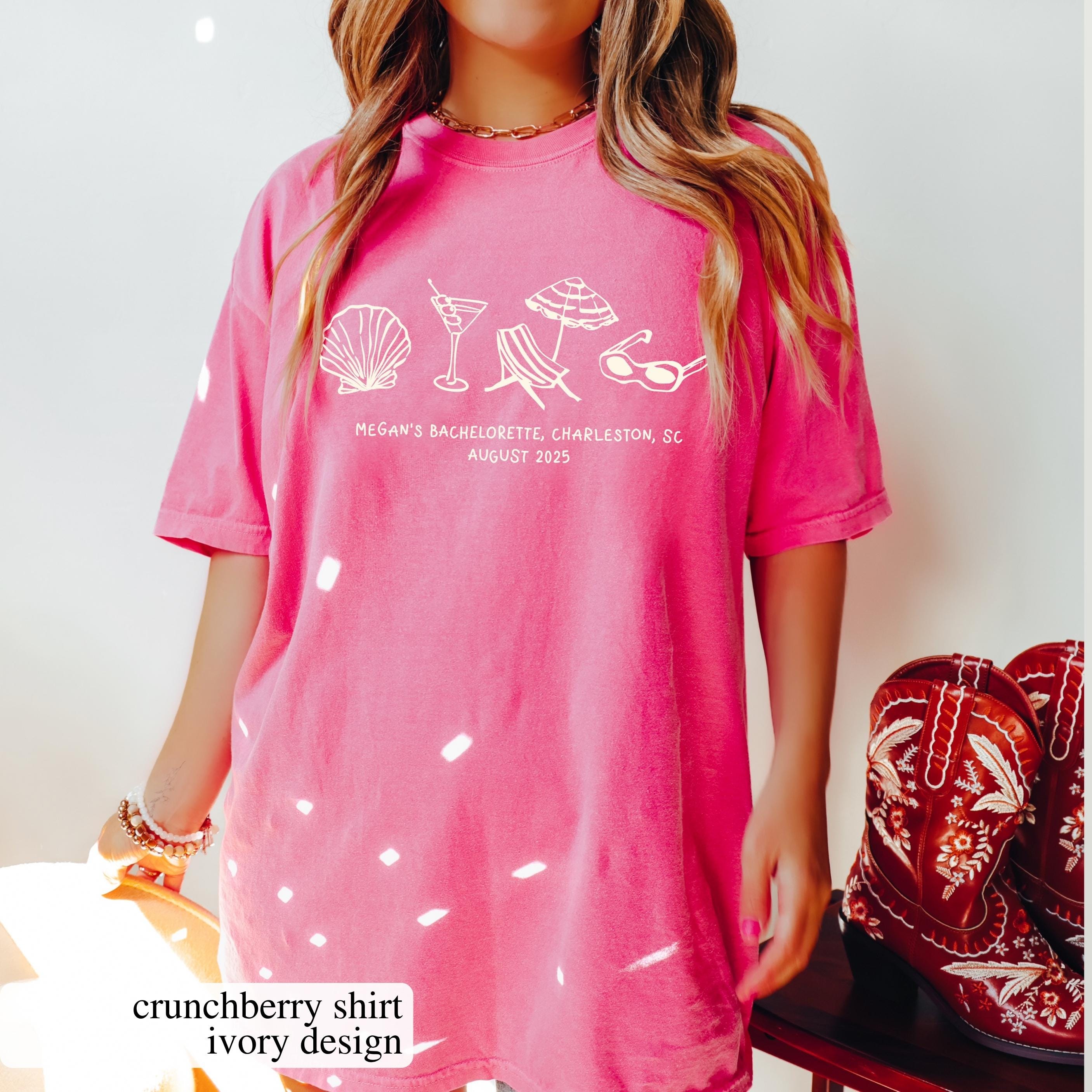 Custom Beach Bachelorette Graphic T-Shirt - Coastal Bride Trip Tee