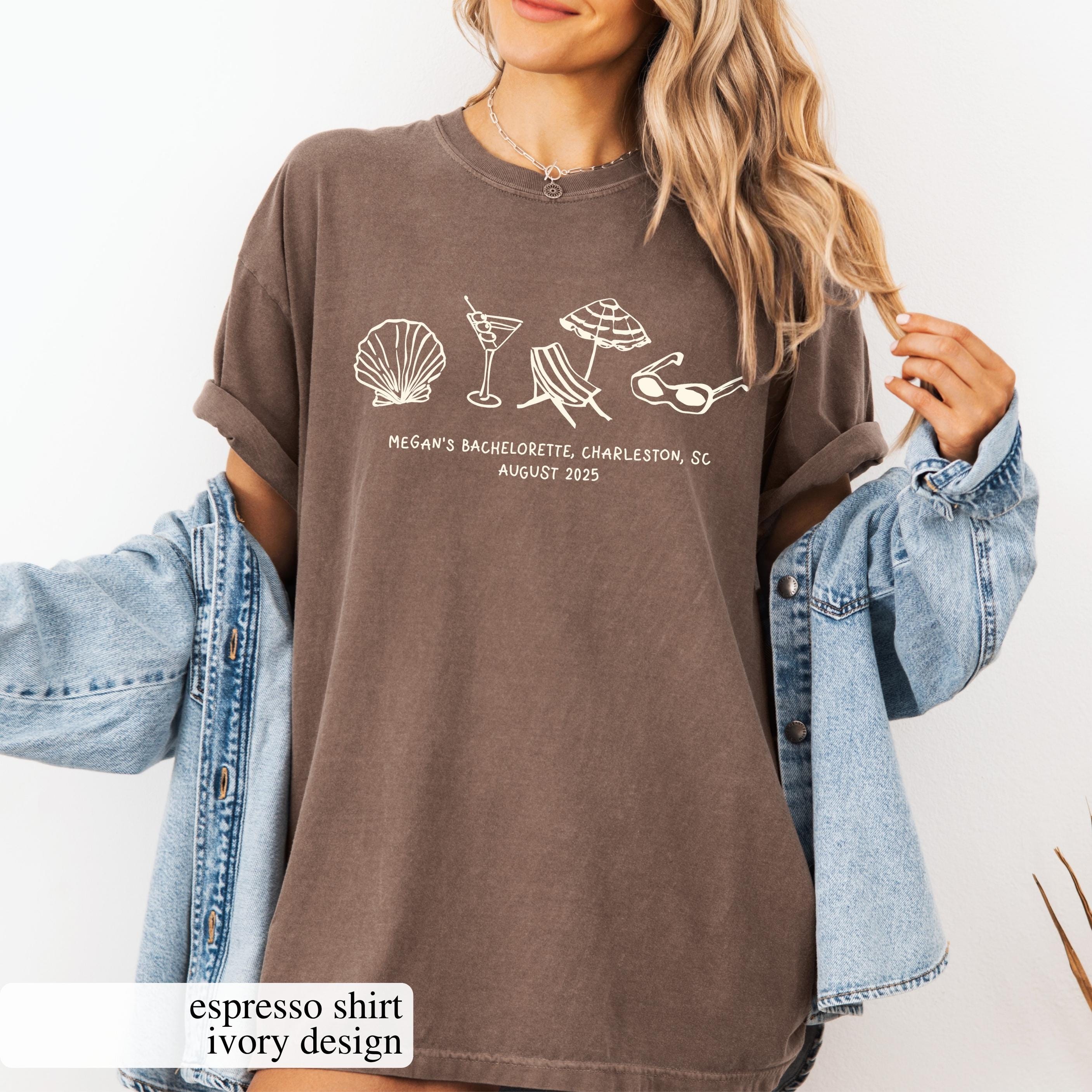 Custom Beach Bachelorette Graphic T-Shirt - Coastal Bride Trip Tee