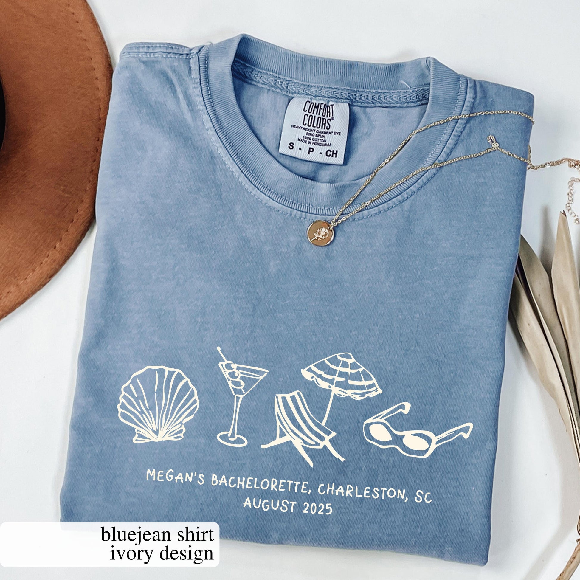 Custom Beach Bachelorette Graphic T-Shirt - Coastal Bride Trip Tee