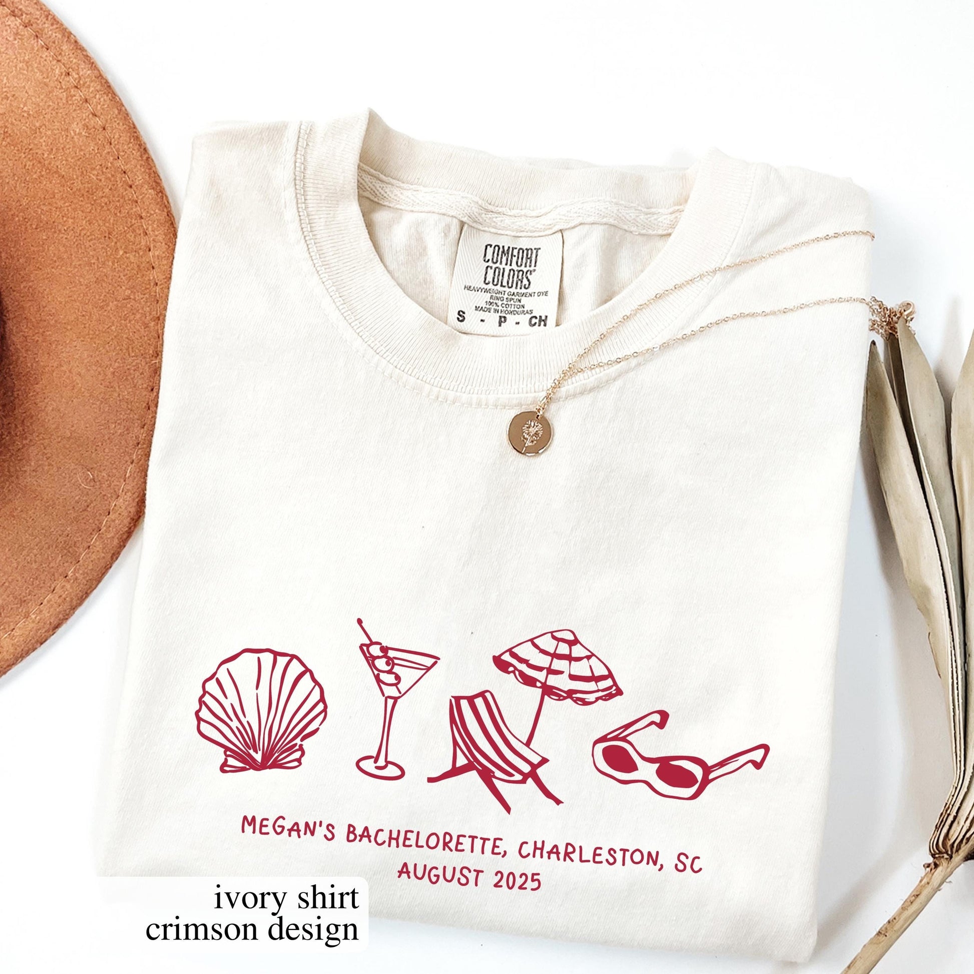 Custom Beach Bachelorette Graphic T-Shirt - Coastal Bride Trip Tee