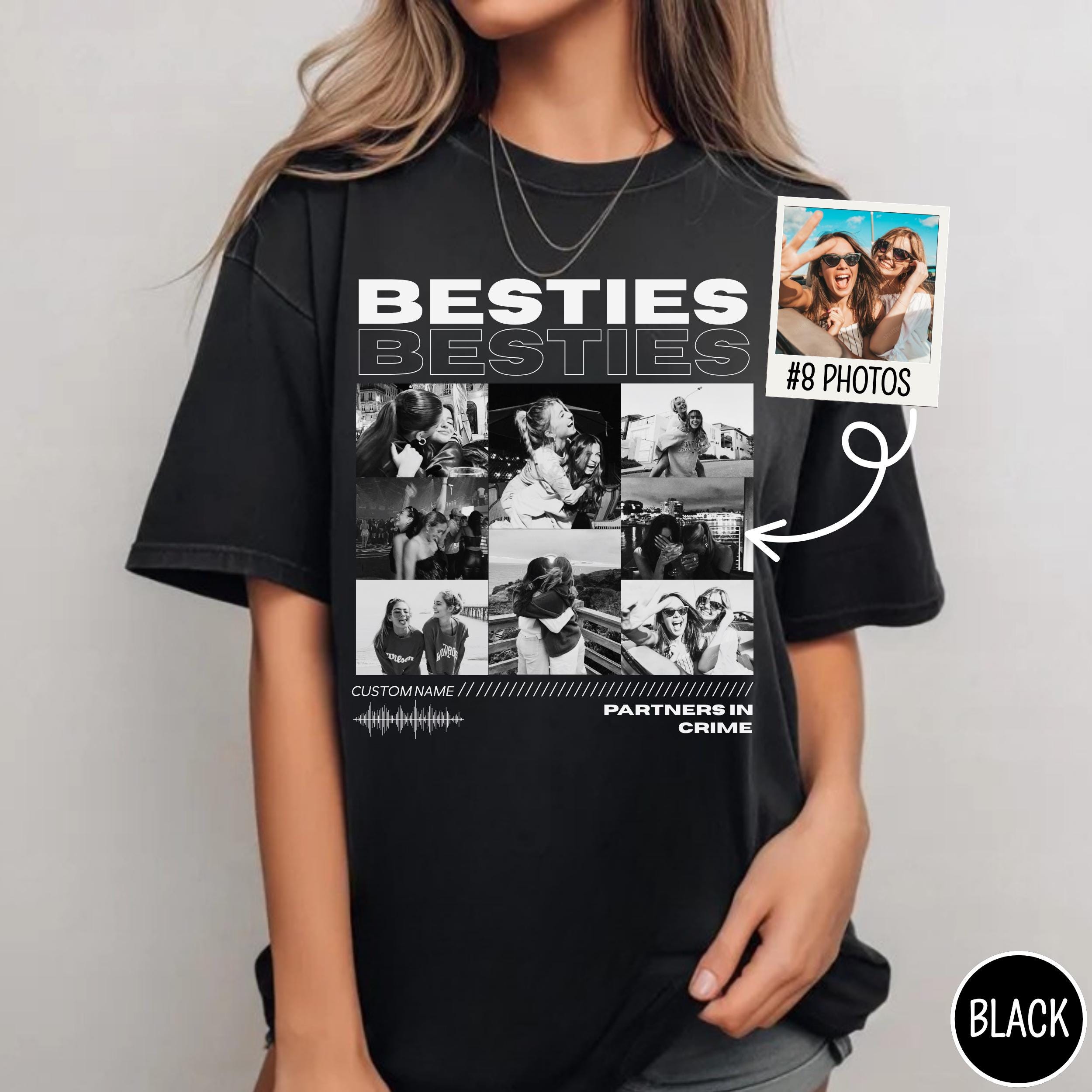 Custom Besties Photo Shirt – Personalized 90s Vintage Bootleg BFF Tee