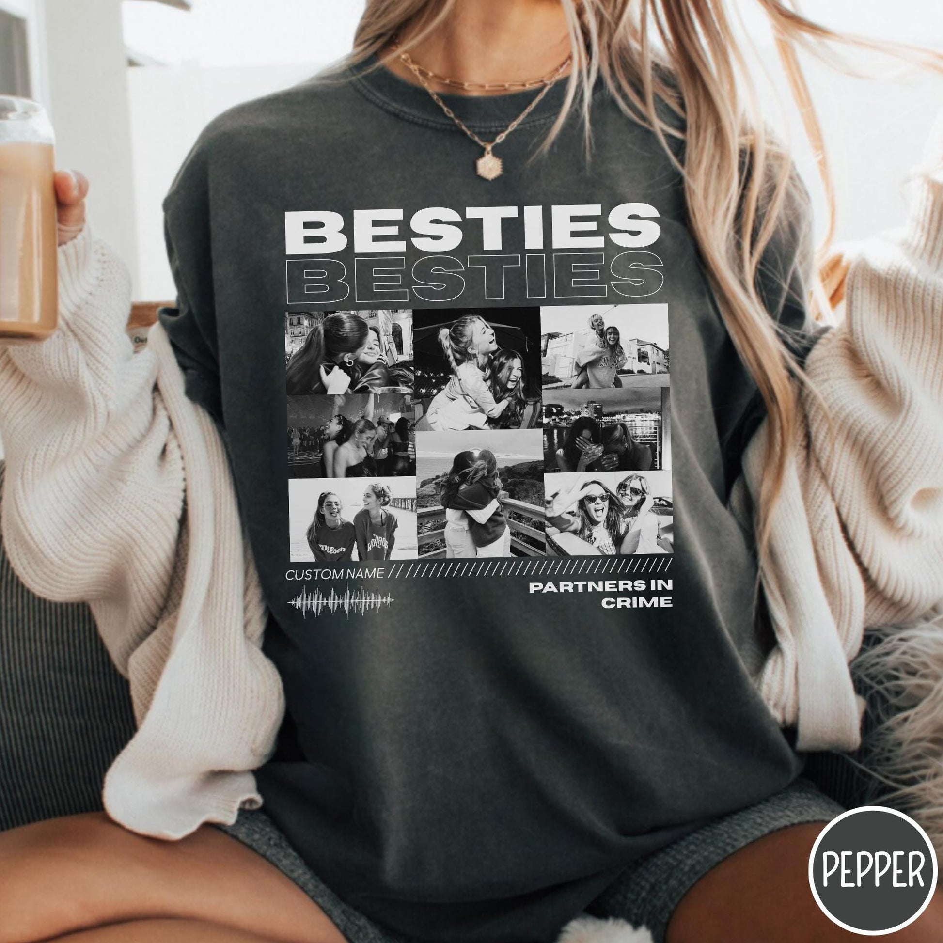 Custom Besties Photo Shirt – Personalized 90s Vintage Bootleg BFF Tee