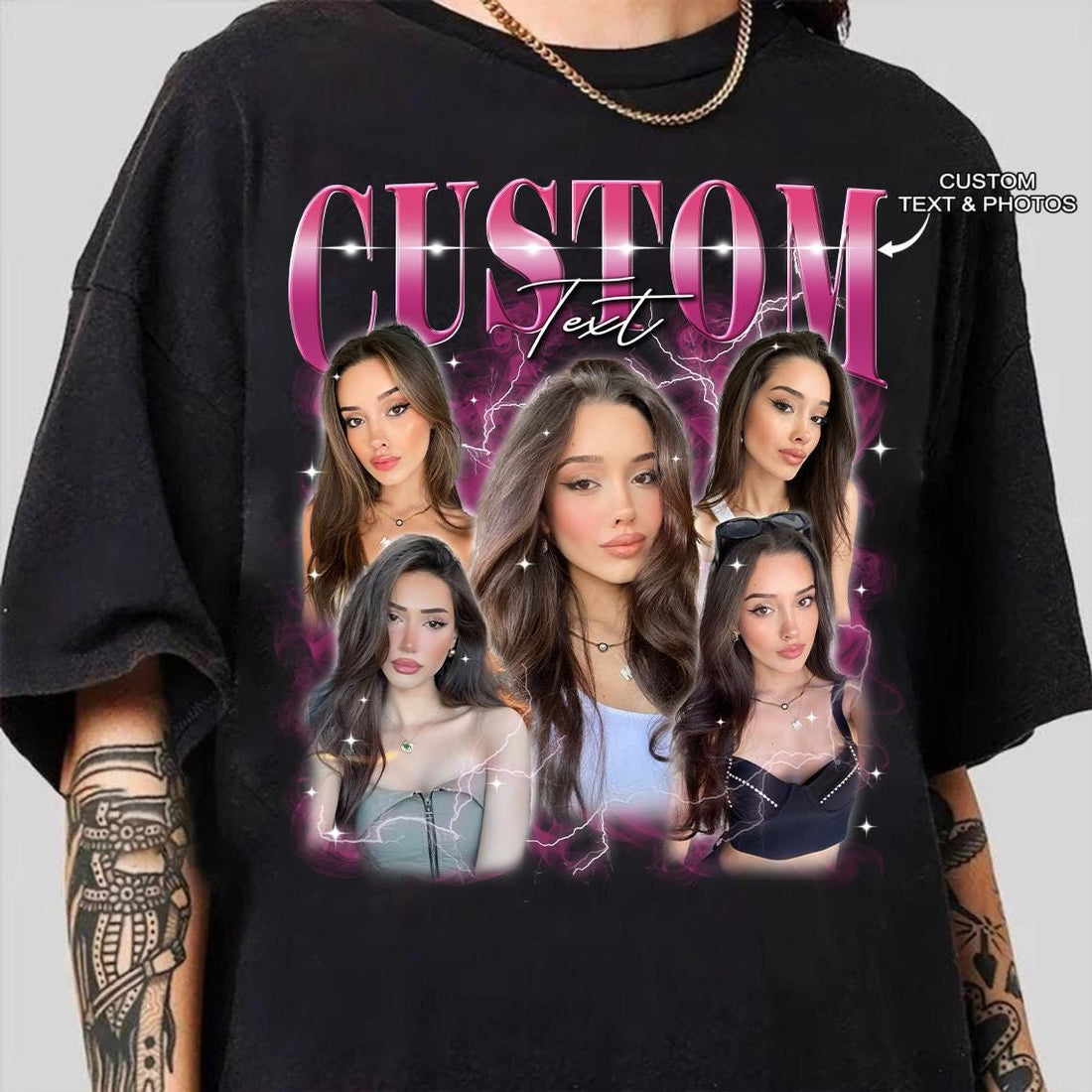 Custom Bootleg Rap Tee – Personalized Photo Shirt, Create Your Own Design