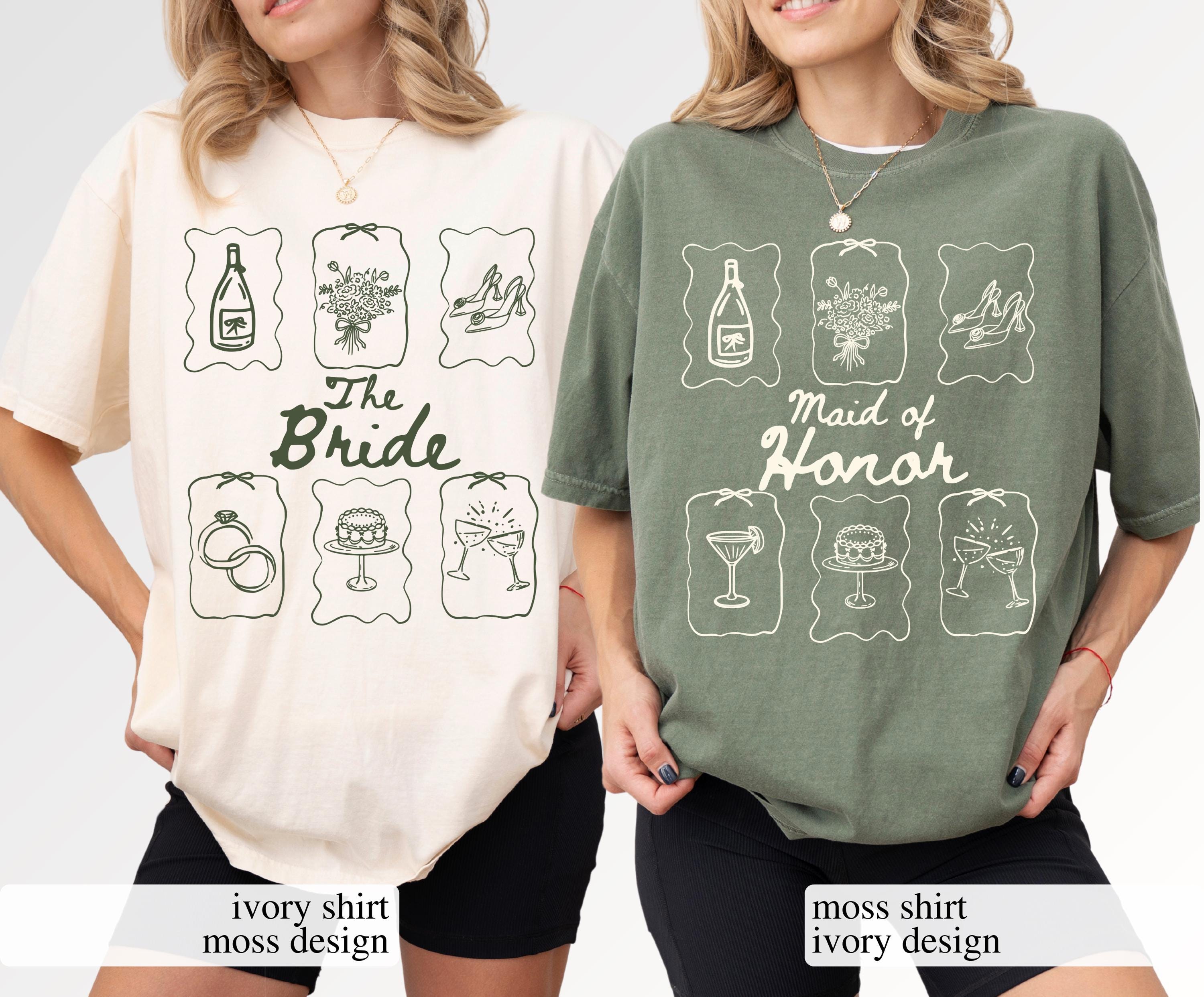 Custom Bridal Party Graphic T-Shirts - Personalized Bridesmaid Getting Ready Tee