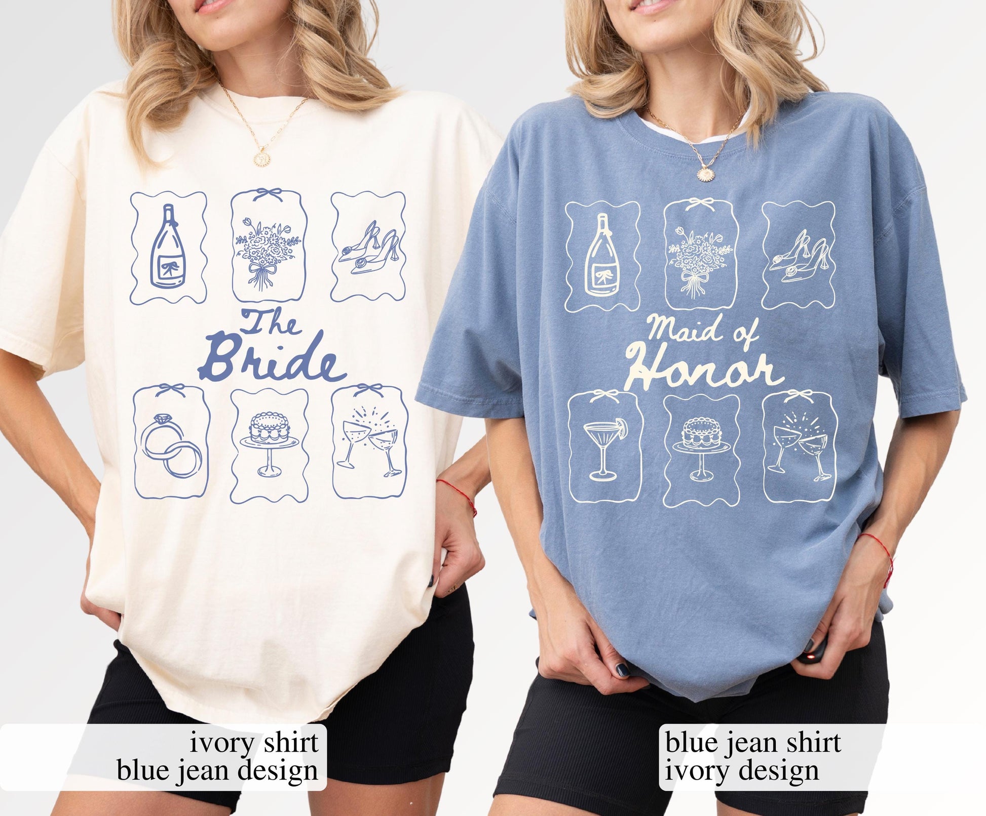 Custom Bridal Party Graphic T-Shirts - Personalized Bridesmaid Getting Ready Tee