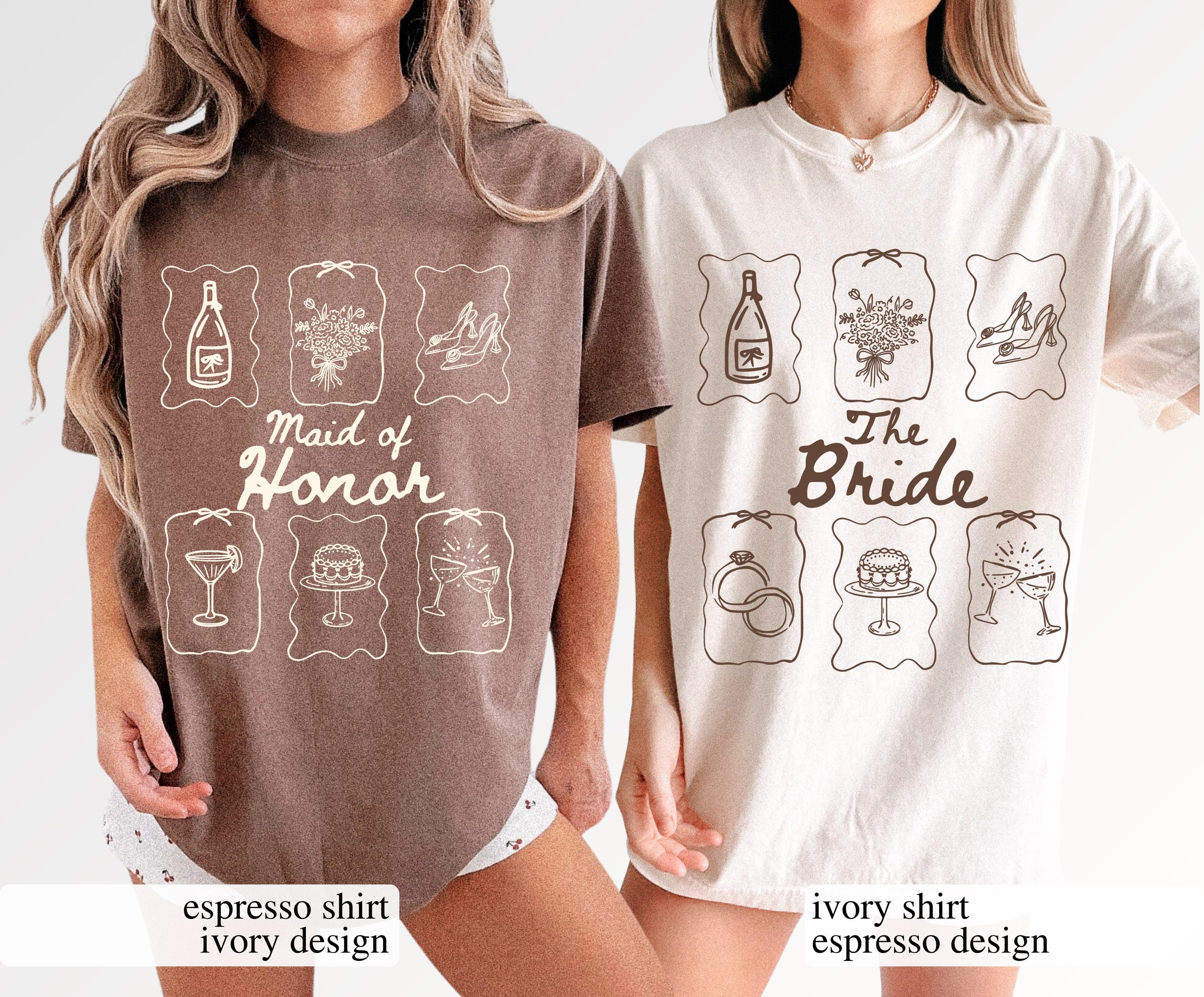 Custom Bridal Party Graphic T-Shirts - Personalized Bridesmaid Getting Ready Tee