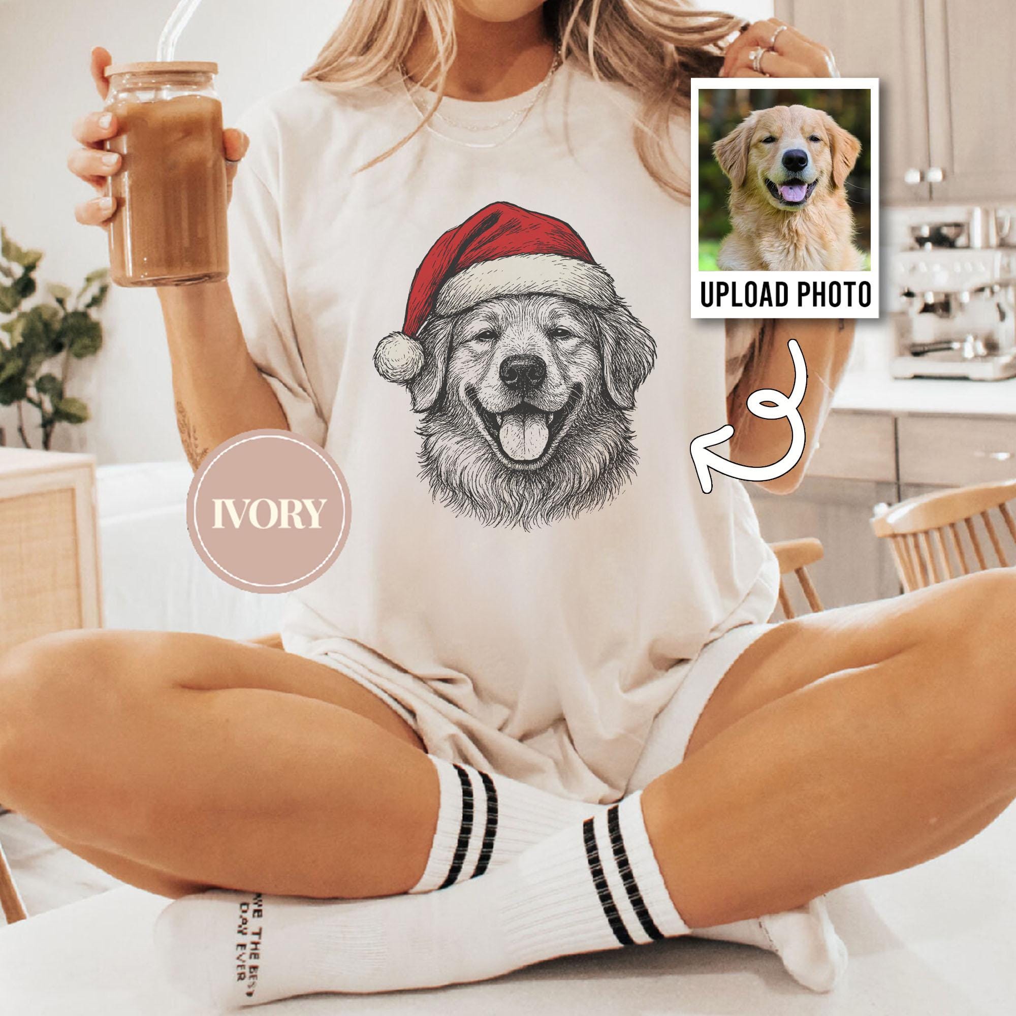 Custom Pet Face Christmas Shirt, Personalized Pet Photo Tee, Dog & Cat Lover Gift, Pet Memorial