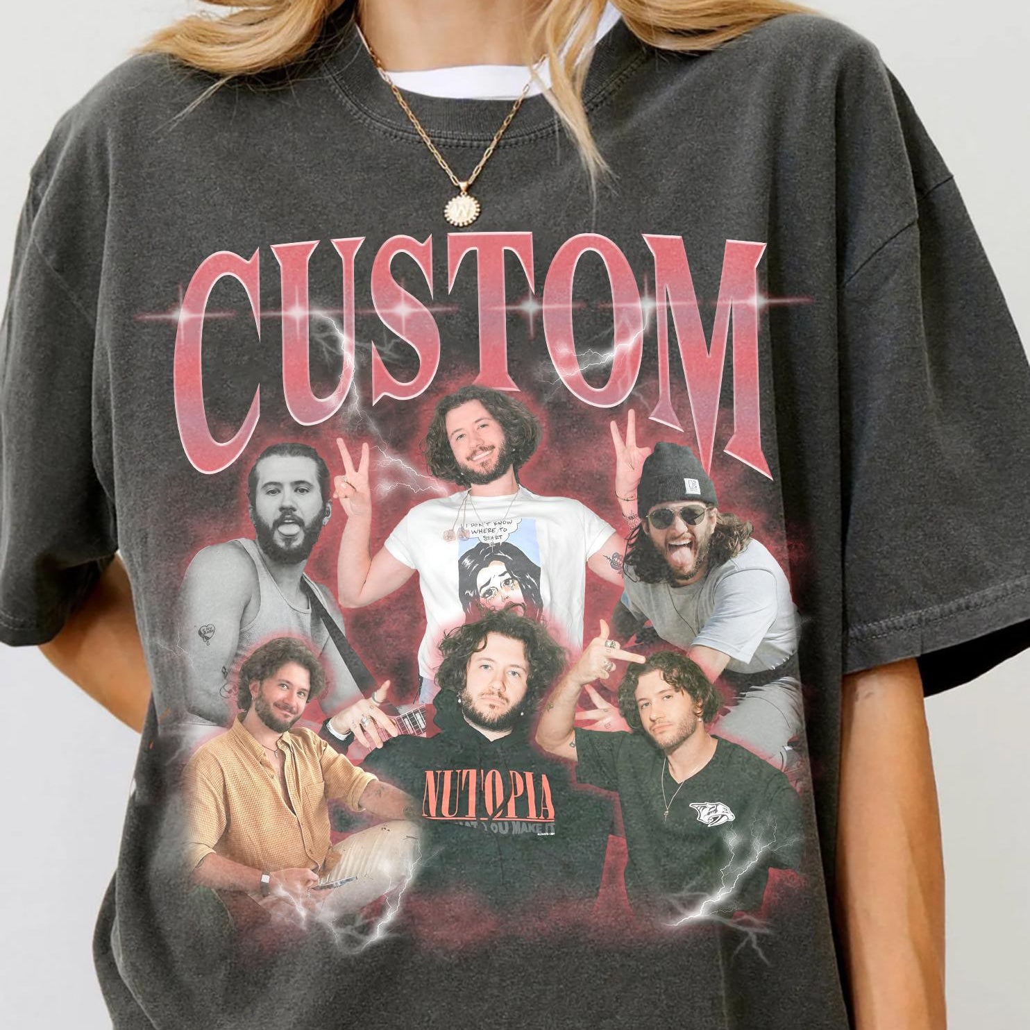 Custom Girlfriend Shirt – Boyfriend Shirt With Girlfriend Face, Personalized Photo Wife Tee, Bootleg Birthday Gift