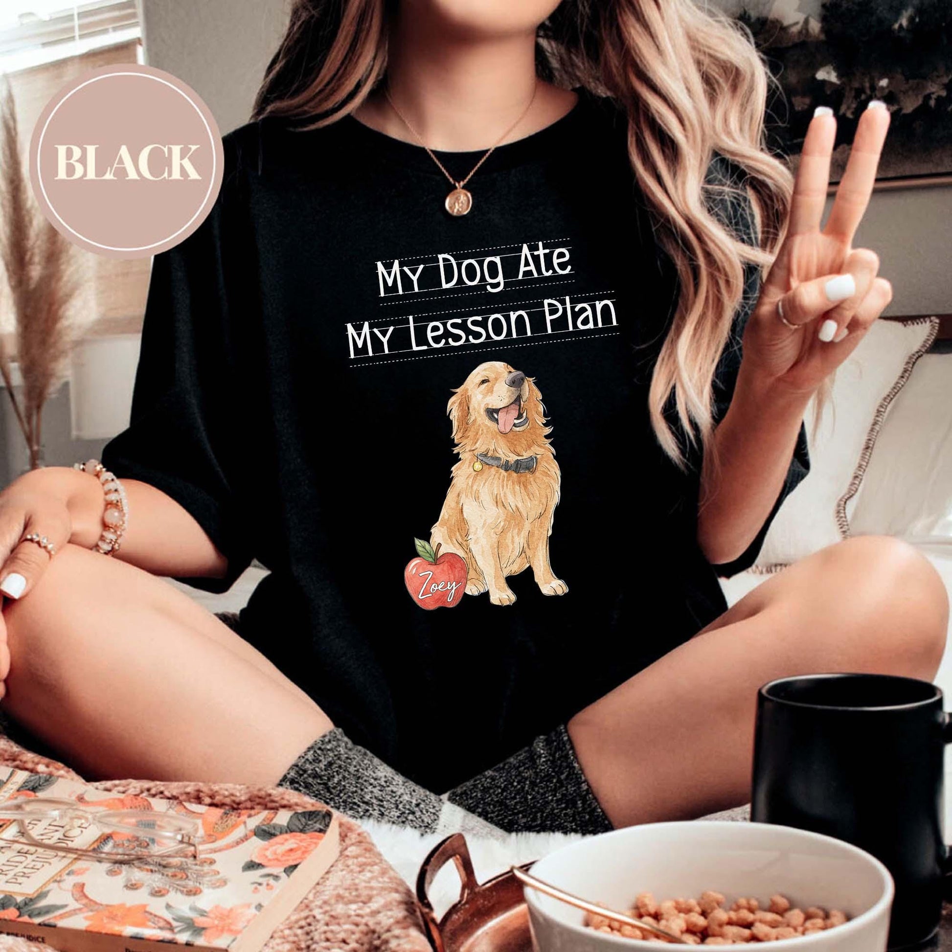 Custom Dog Teacher Shirt, Personalized Dog Photo Tee, Back to School Gift for Teachers & Dog Lovers