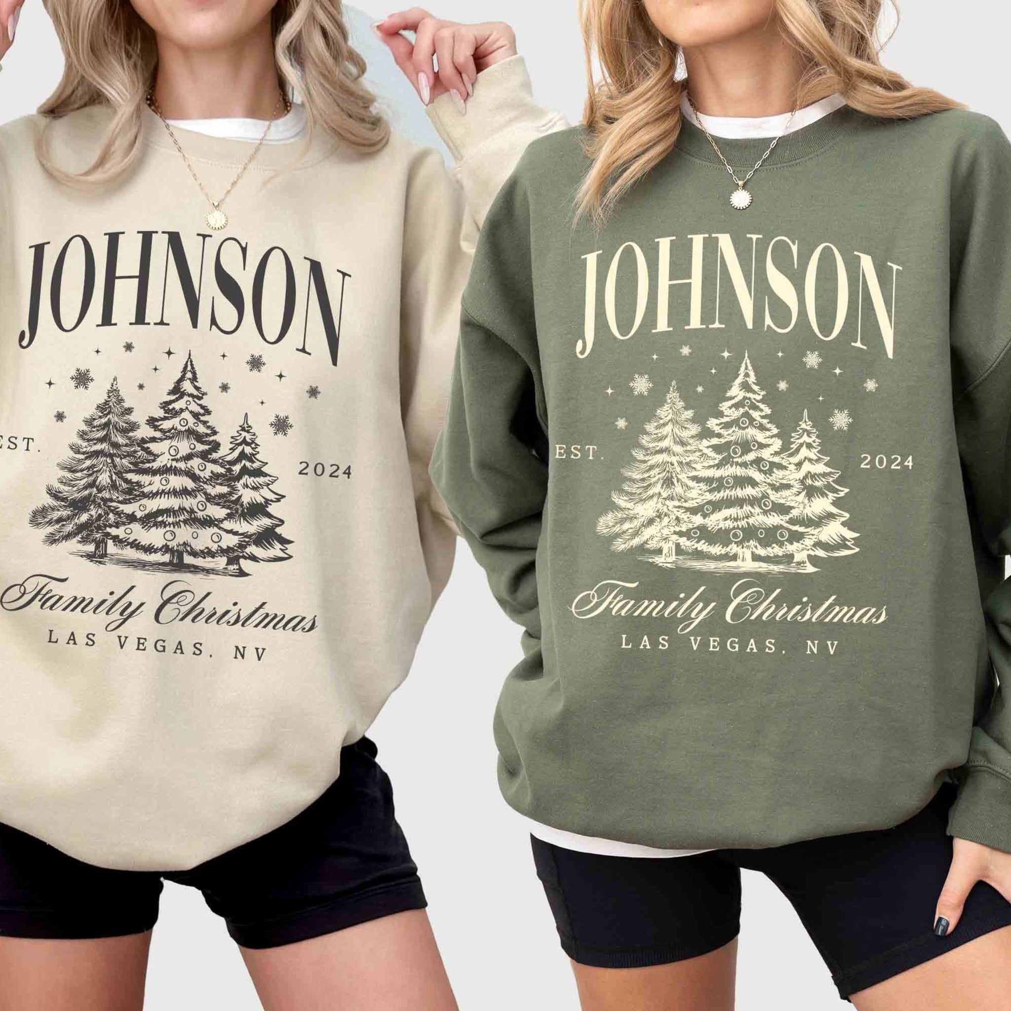 Custom Family Christmas Shirts – Personalized Name Matching Holiday T-Shirts
