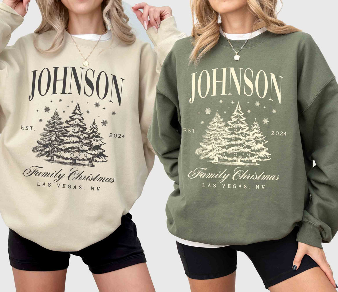 Custom Family Christmas Shirts – Personalized Name Matching Holiday T-Shirts