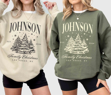 Custom Family Christmas Shirts – Personalized Name Matching Holiday T-Shirts
