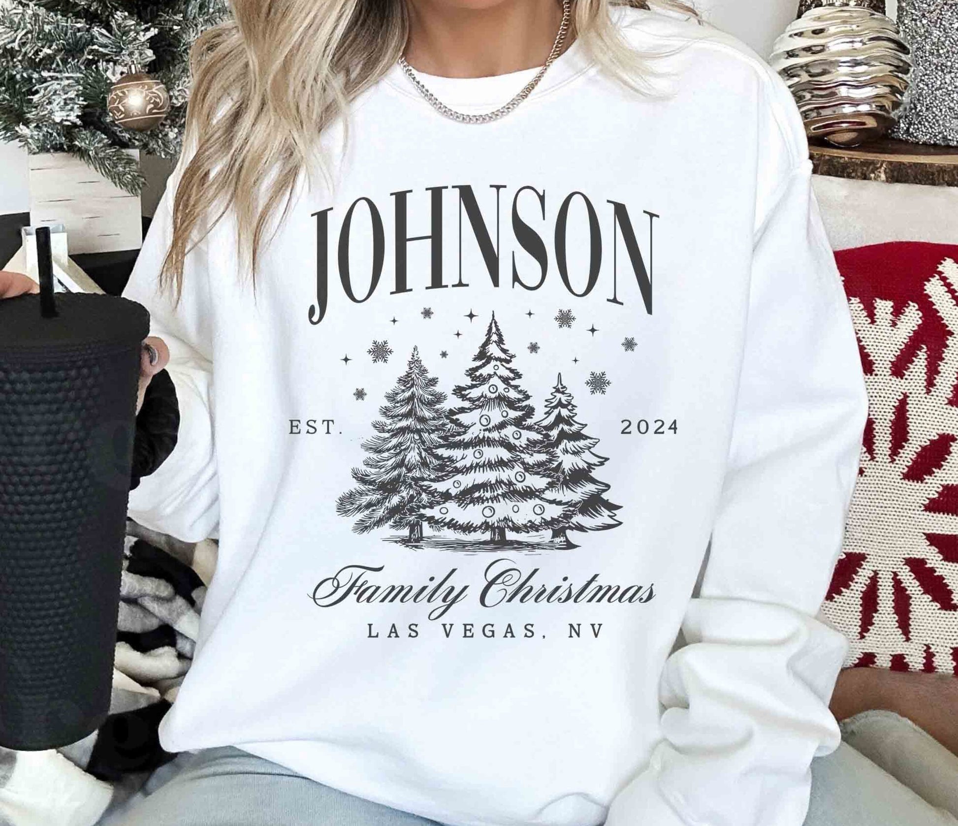 Custom Family Christmas Shirts – Personalized Name Matching Holiday T-Shirts