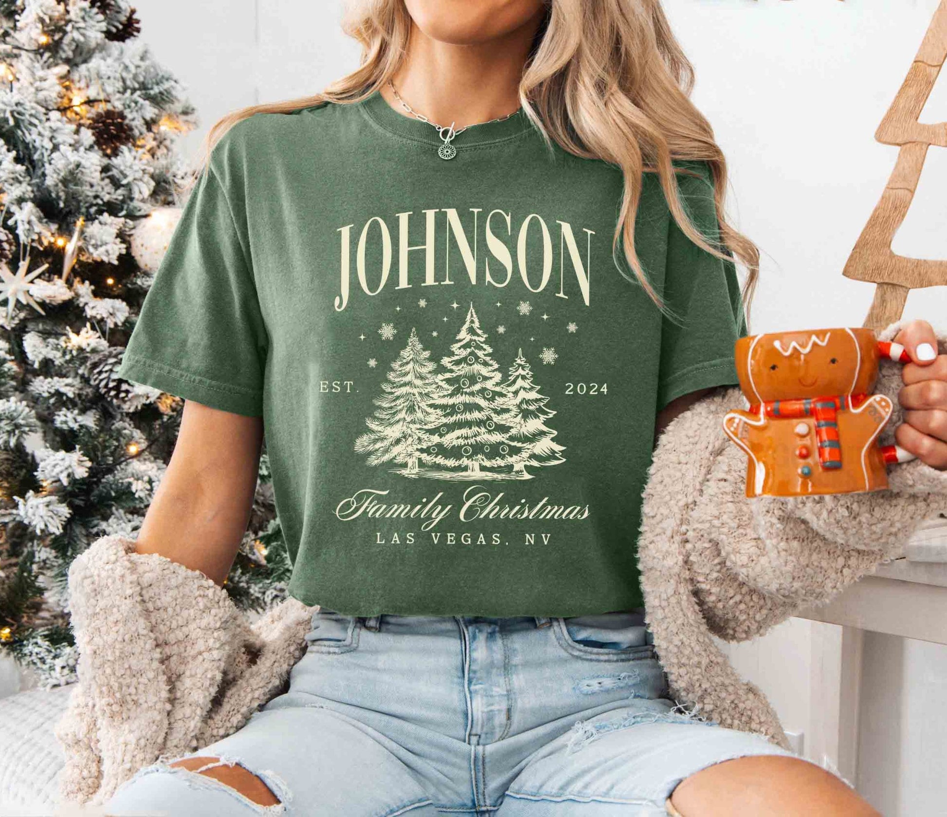 Custom Family Christmas Shirts – Personalized Name Matching Holiday T-Shirts