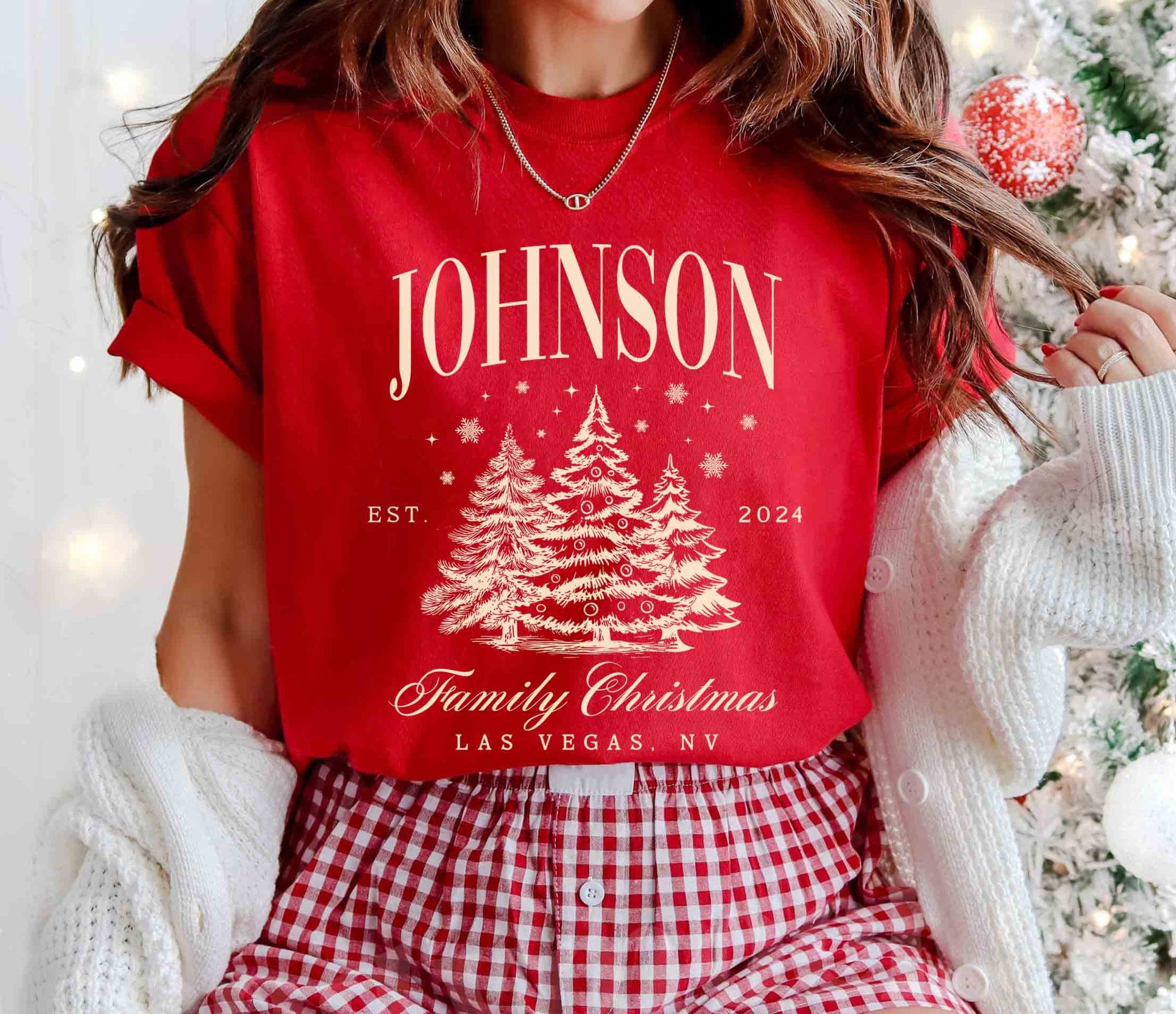 Custom Family Christmas Shirts – Personalized Name Matching Holiday T-Shirts