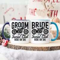 Custom Groom Bride Social Club Ride or Die Matching Mugs For Couples