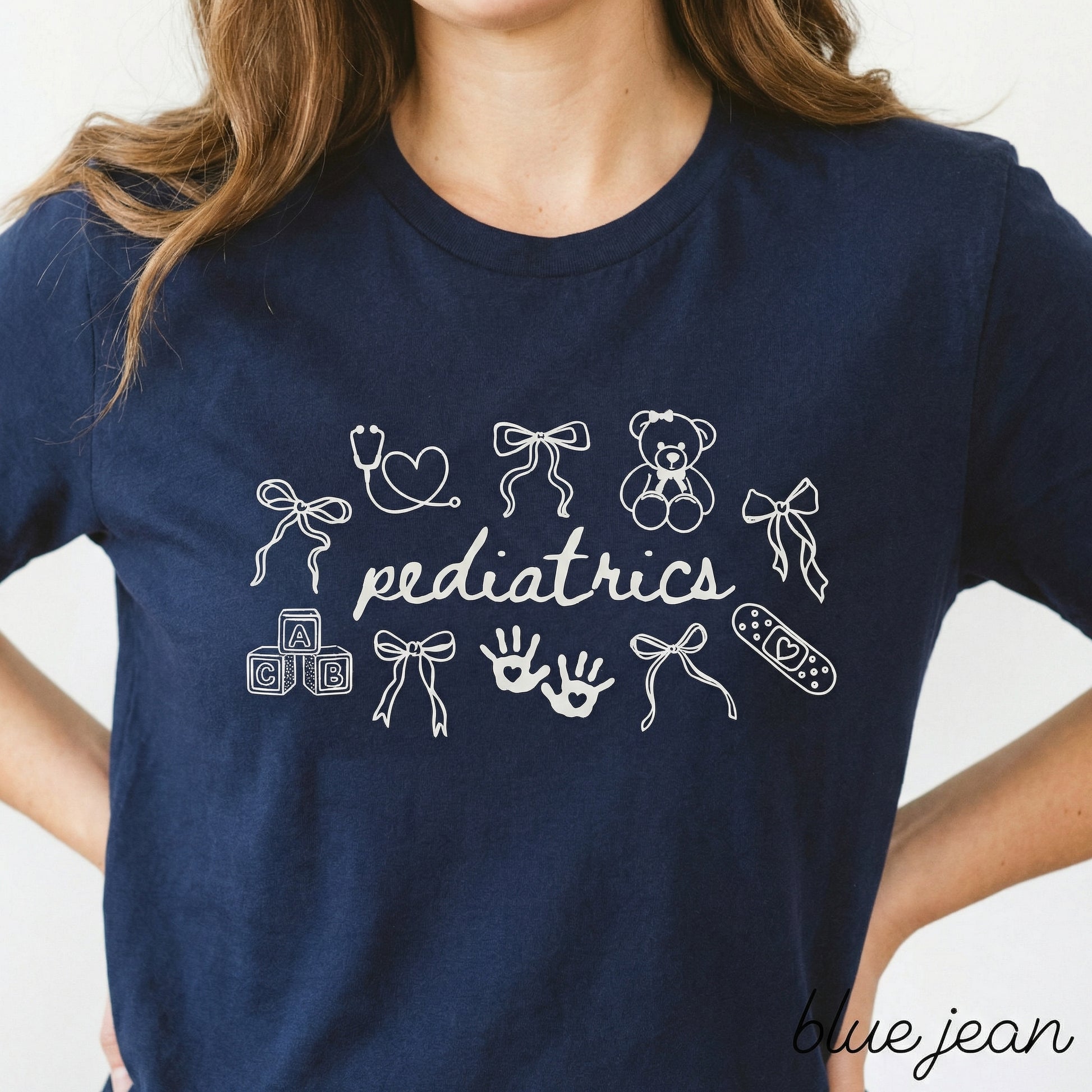 Custom Pediatric Nurse Shirt – Coquette Bow Graphic Tee – PEDS Nurse Gift