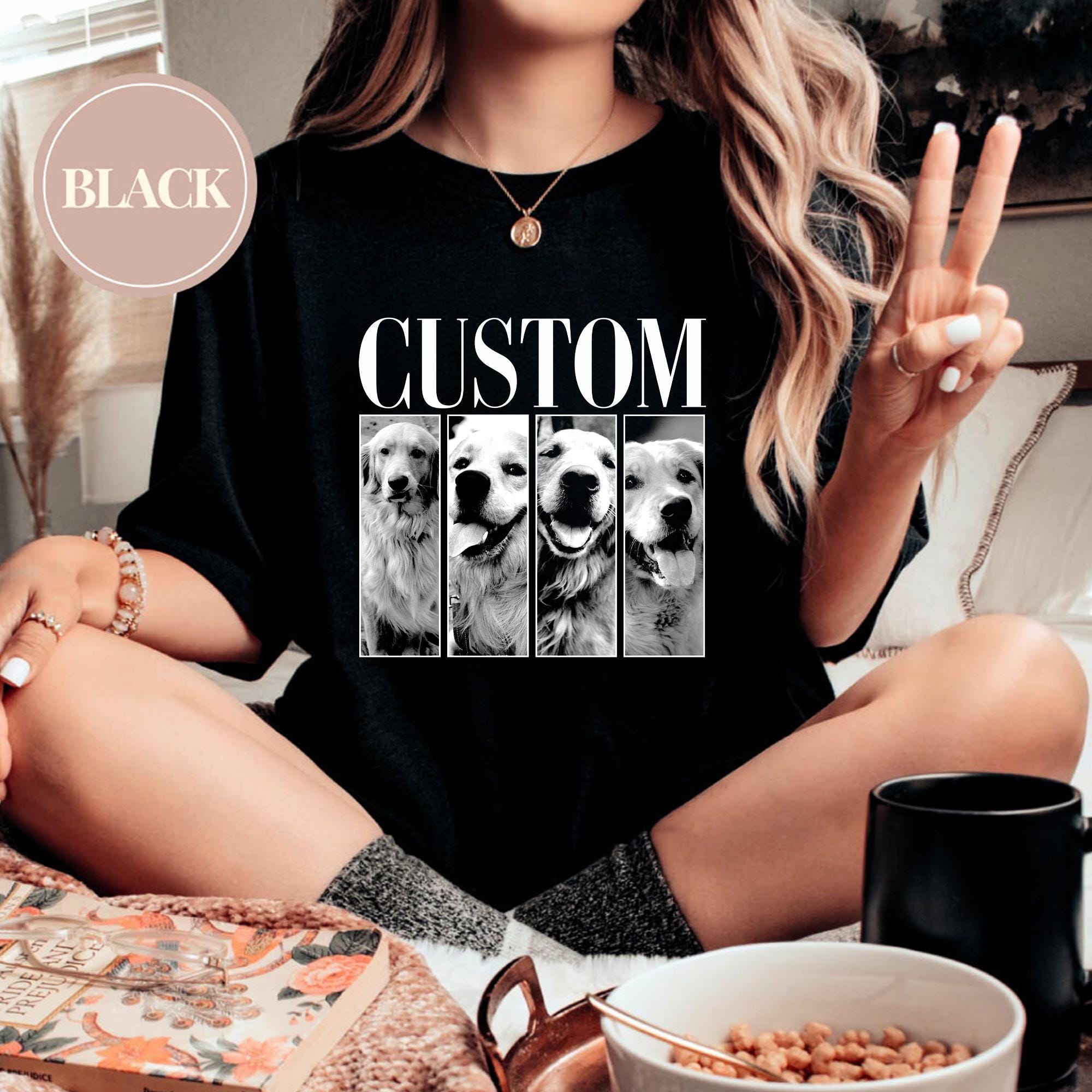 Custom Pet Photo Shirt, Personalized Pet Portrait Tee, Dog Mom & Cat Dad Gift, Pet Remembrance Keepsake