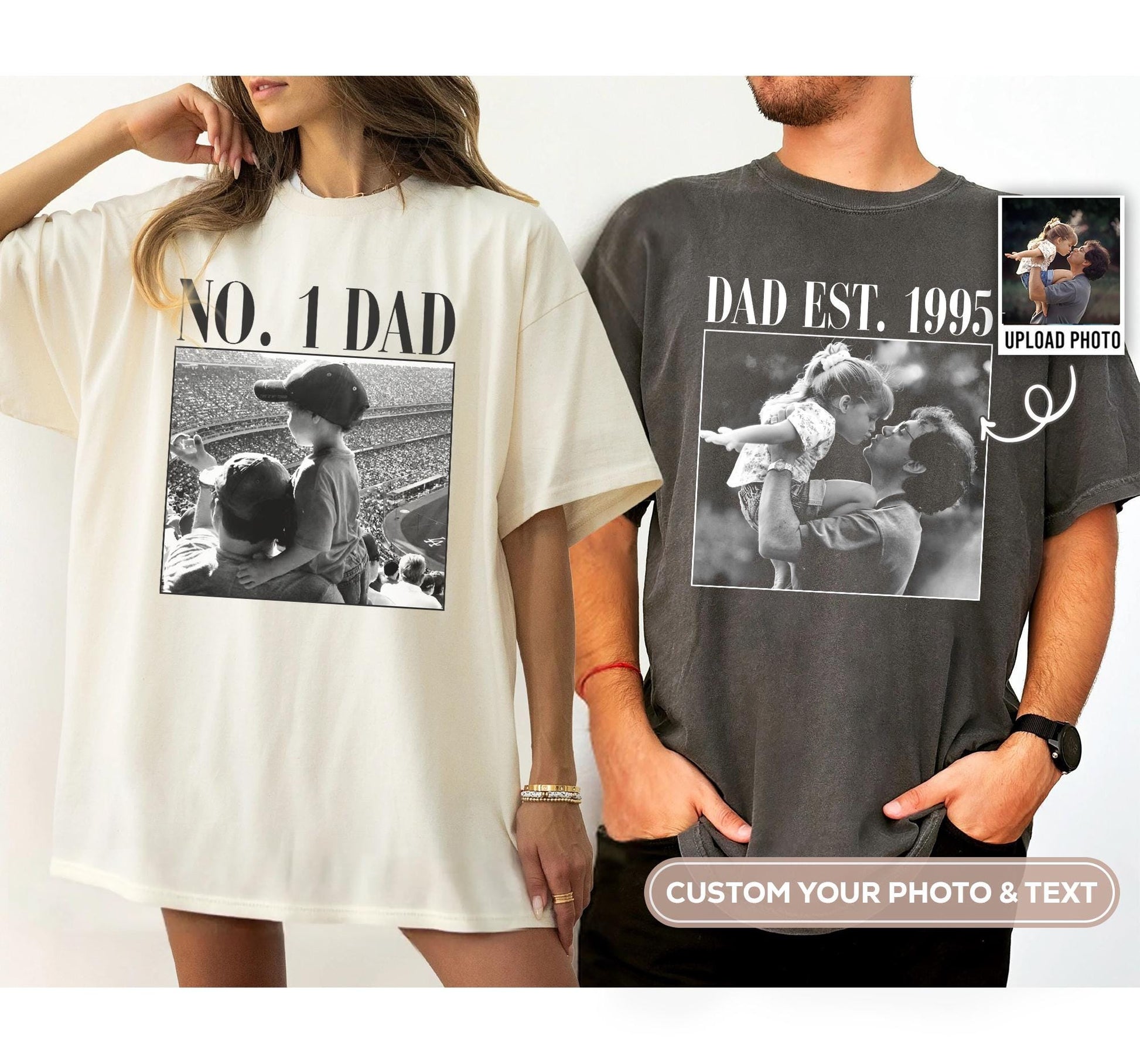 Custom Photo Dad Shirt, Personalized Picture Tee for Dad, Father’s Day Gift, Dad T-Shirt